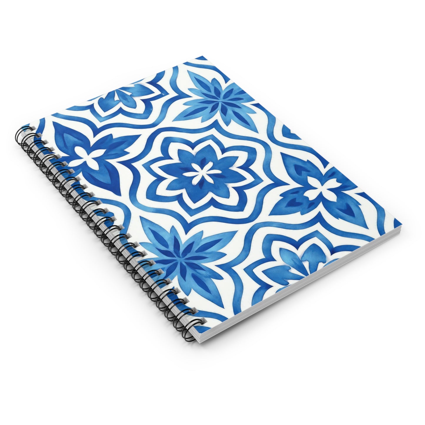 Blue Tile Spiral Notebook - Ruled Line, Journal, Diary, Notebook, Writing Pad, Back To School Supplies