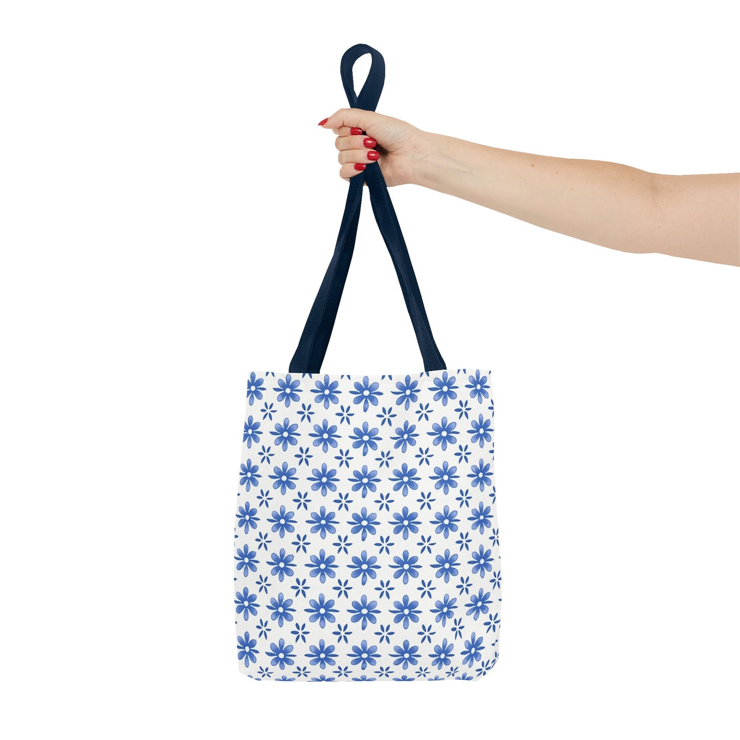Charming Floral Tote Bag | Elegant Blue Flower Design, Perfect for Everyday Use, Beach Outings, Shopping, Gifts, Eco-Friendly