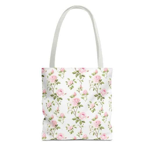 Floral Tote Bag - Chic Rose Pattern, Everyday Shopper, Eco-Friendly Gift, Mother's Day, Spring Picnic, Beach Accessory