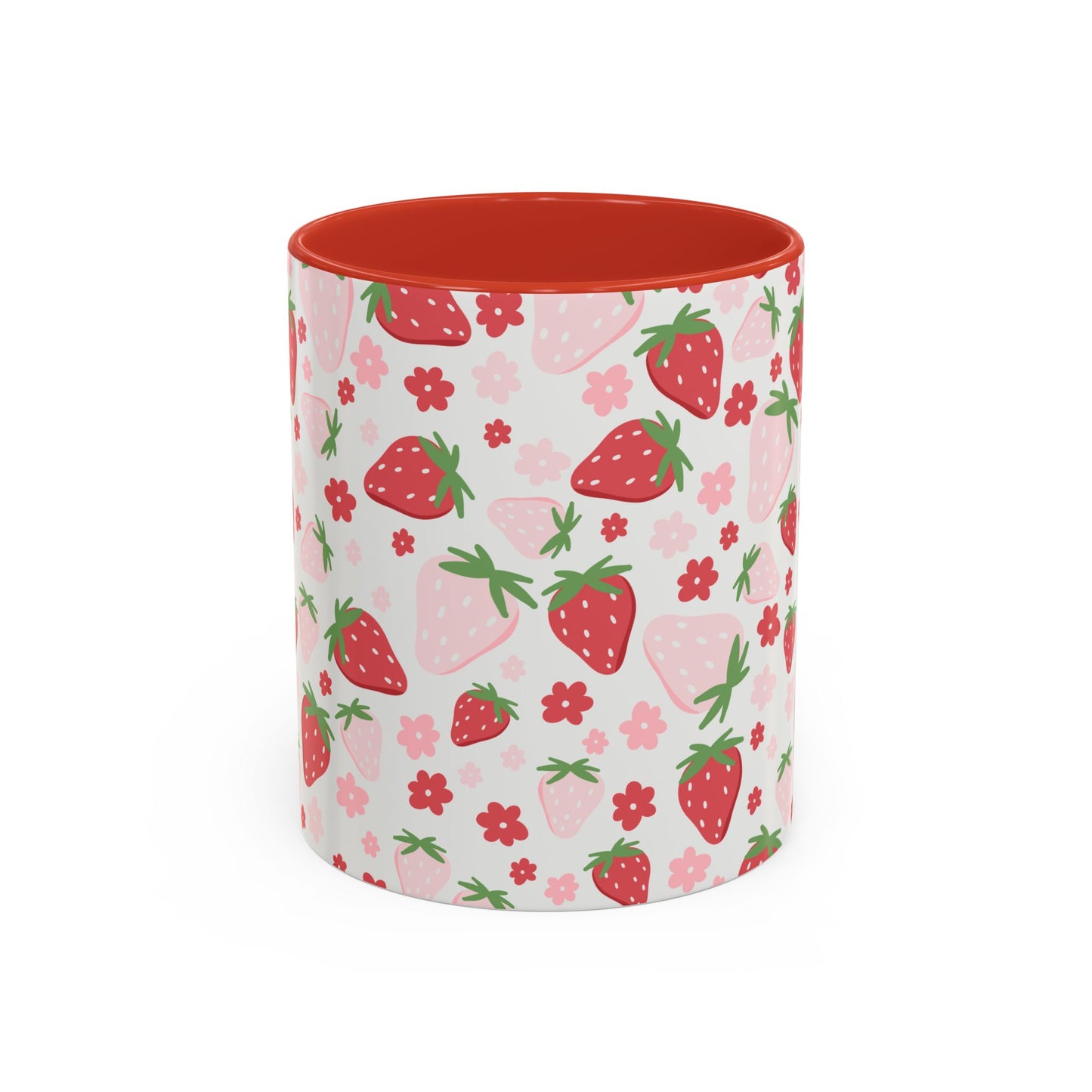Strawberry Delight Coffee Mug, Cute Fruit Mug, Floral Mug, Eco-Friendly Gift, Kitchen Decor, Spring Aesthetic