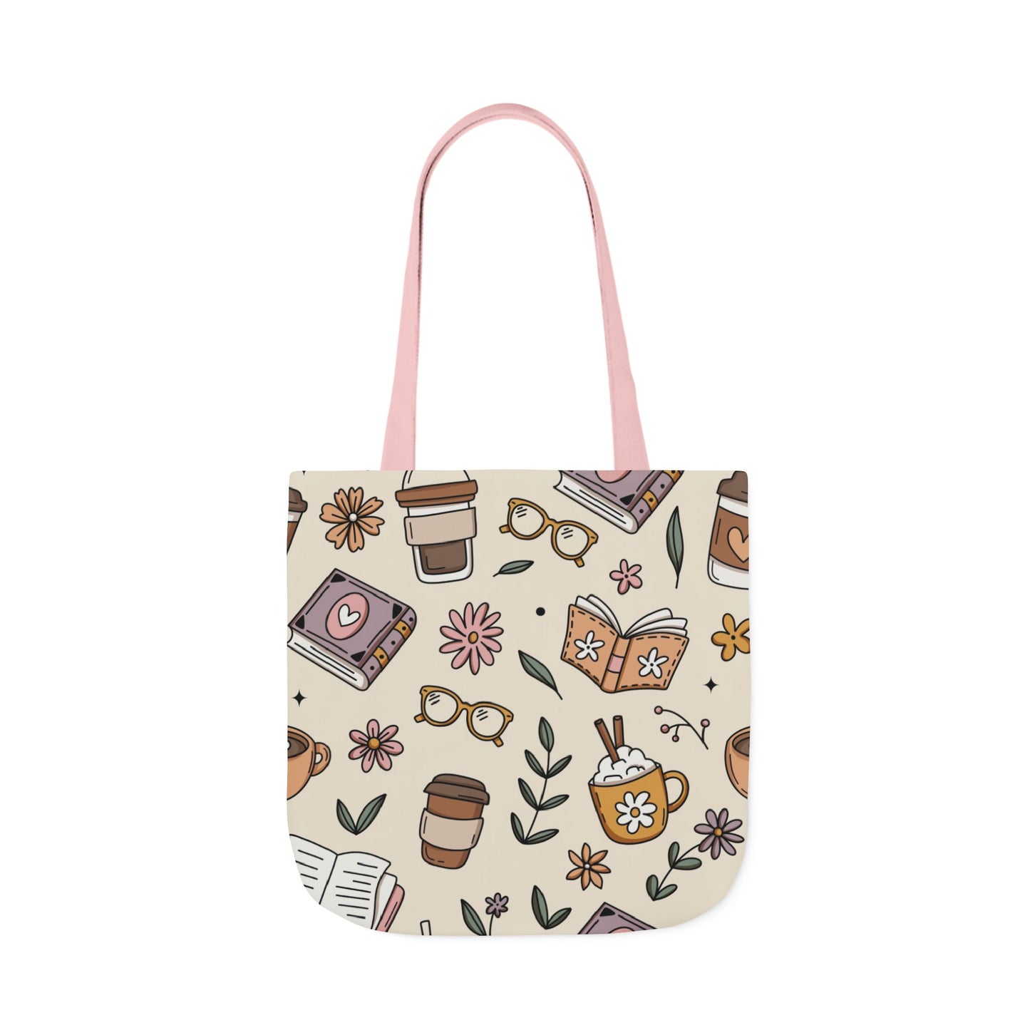 Canvas Tote Bag, Bookish Coffee Lover, Literary Shoulder Bag for Book Lovers, Large Grocery Tote, Eco-Friendly Book Tote, Library Book Bag