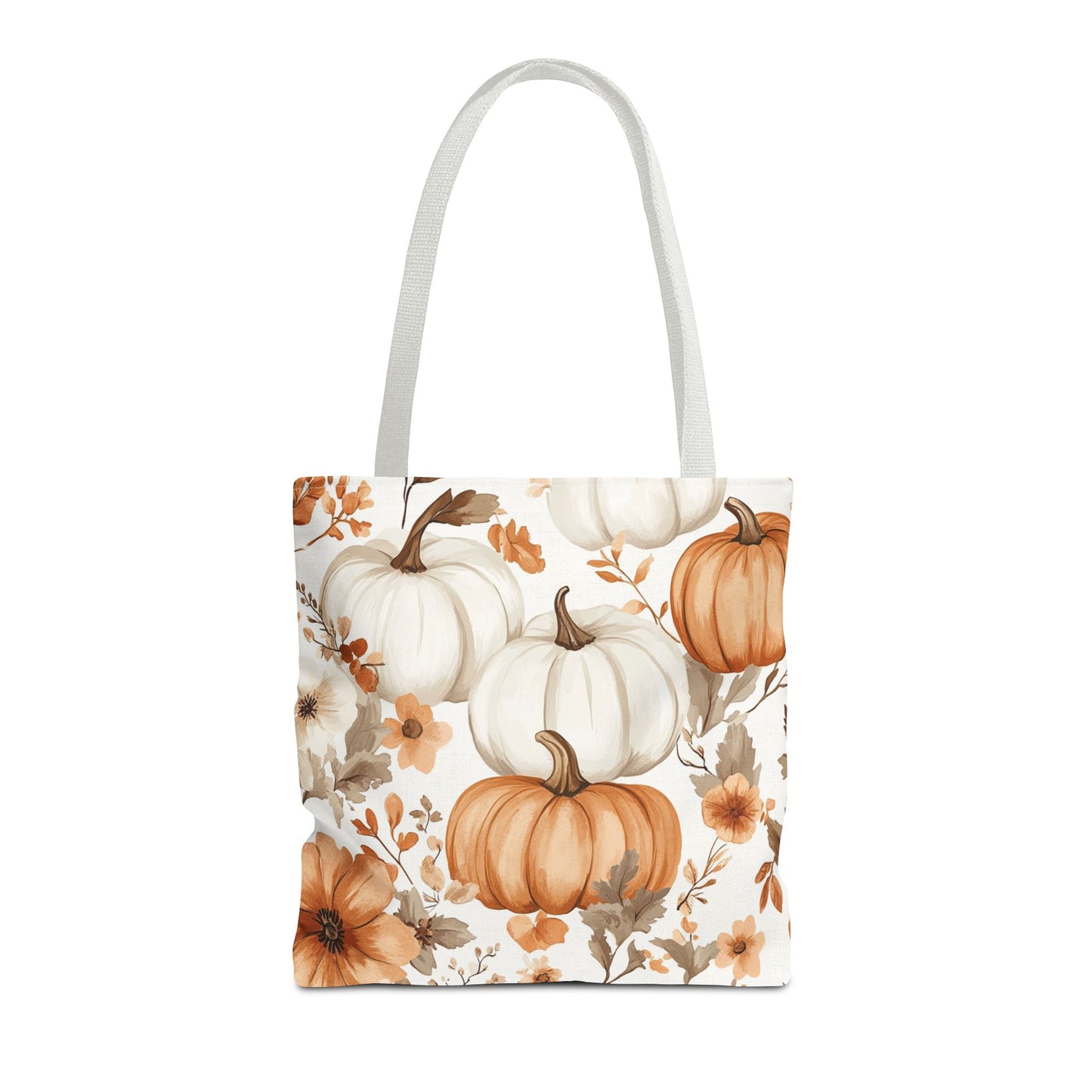 Autumn Floral Tote Bag | Pumpkin Design | Fall Gift, Halloween Bag, Eco-Friendly Shopping, Thanksgiving Decor, Harvest Festival