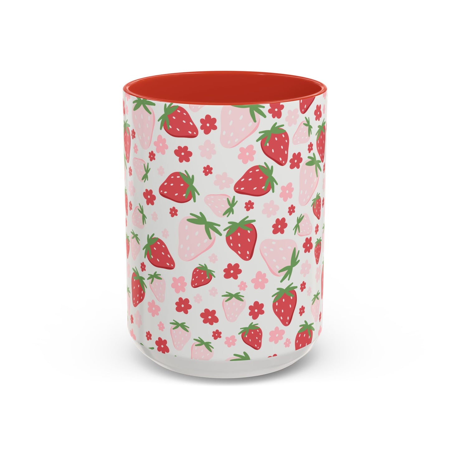 Strawberry Delight Coffee Mug, Cute Fruit Mug, Floral Mug, Eco-Friendly Gift, Kitchen Decor, Spring Aesthetic