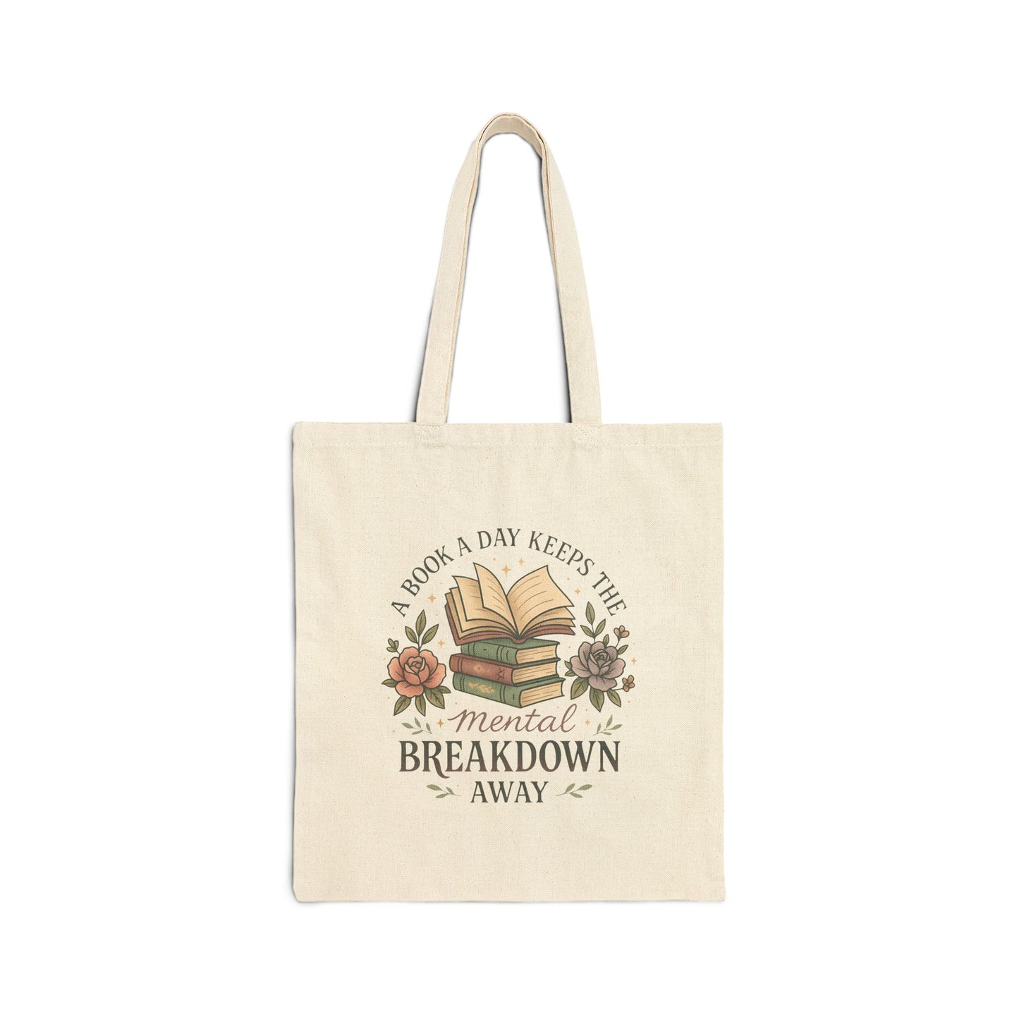 Book Club Tote Bag, A Book a Day Keeps the Mental Breakdown Away, Book Lover Gift, Eco-Friendly Canvas Bag, Reading Tote, Literary Gift