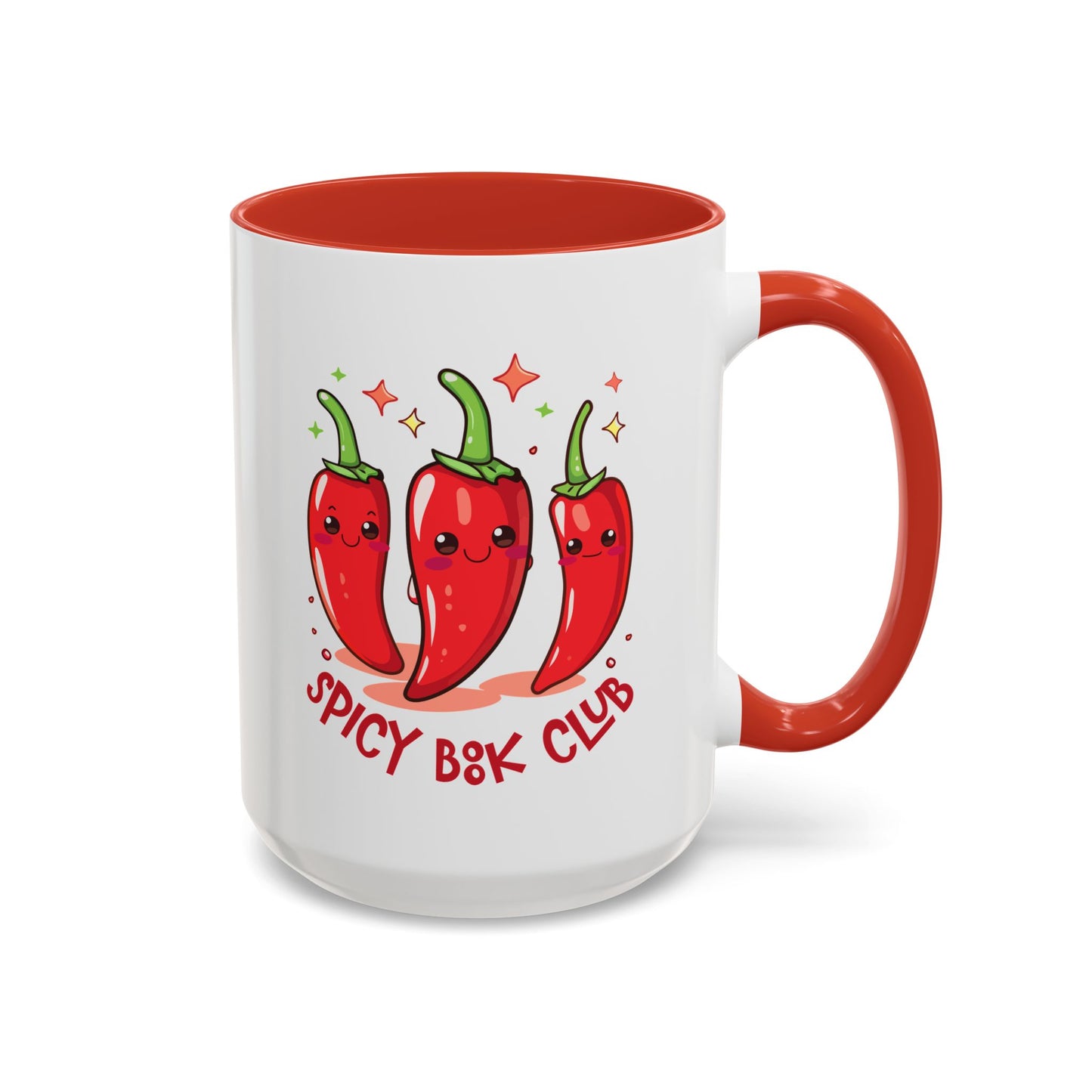 Spicy Book Club Mug, Fun Coffee Cup,  Hot Pepper Design, Vibrant Gift for Readers, Cute Kitchen Decor, Funny Drinkware