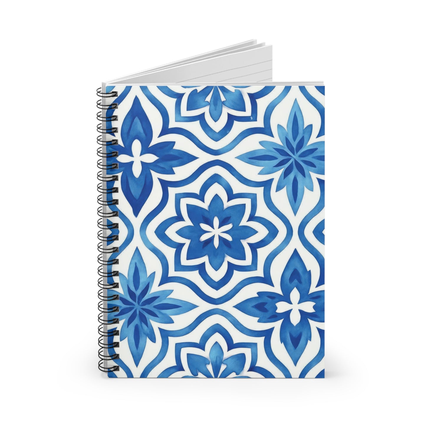Blue Tile Spiral Notebook - Ruled Line, Journal, Diary, Notebook, Writing Pad, Back To School Supplies