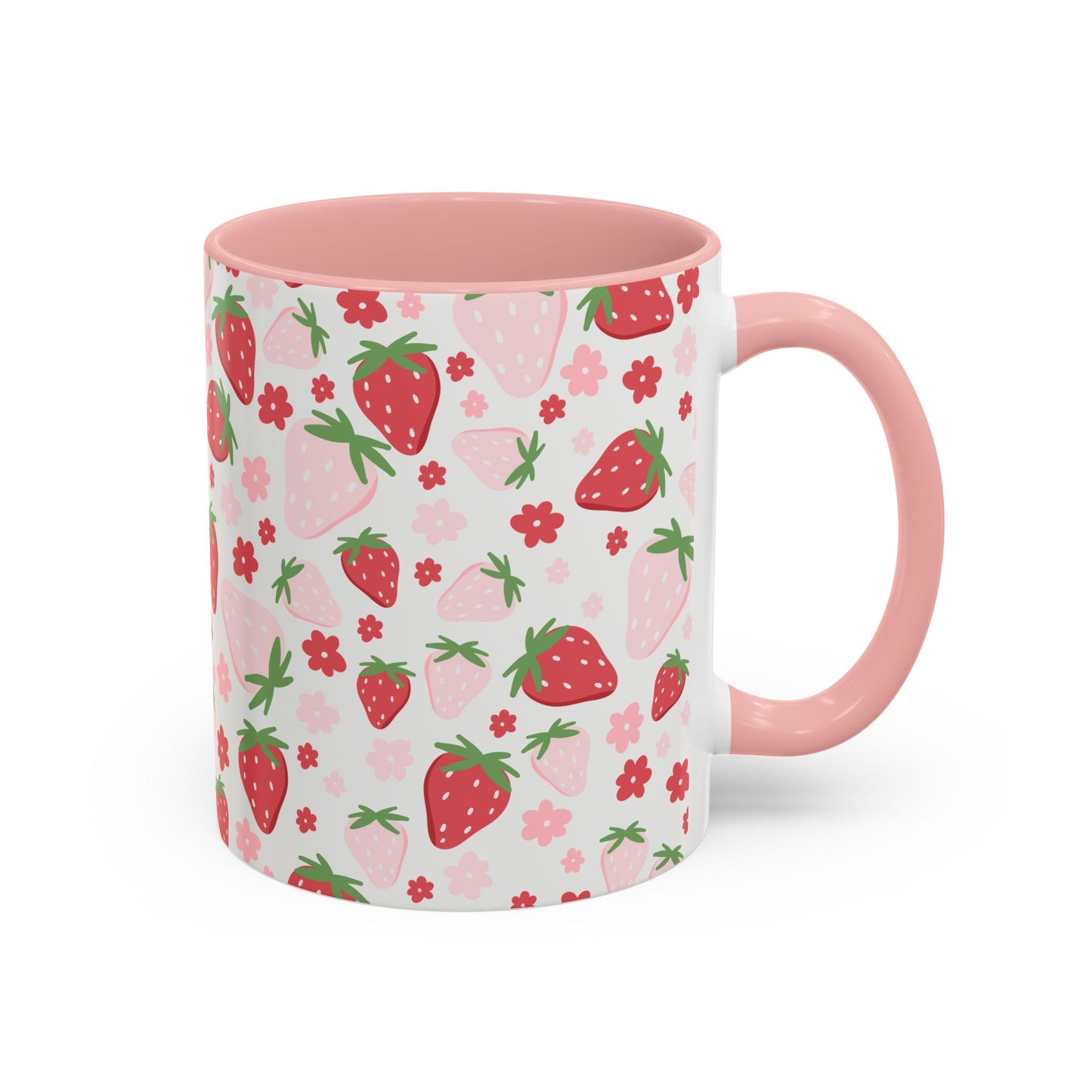 Strawberry Delight Coffee Mug, Cute Fruit Mug, Floral Mug, Eco-Friendly Gift, Kitchen Decor, Spring Aesthetic