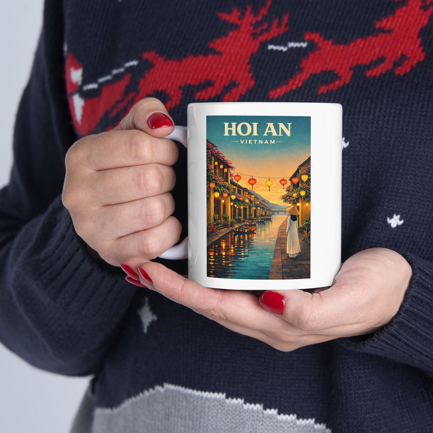 Hoi An Vietnam Ceramic Mug, Lanterns Vietnam Travel Gift