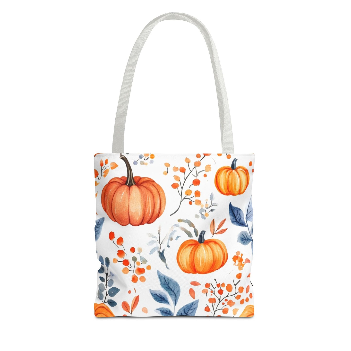 Fall Tote, Pumpkin Tote, Floral Bag, Halloween Bag, Thanksgiving Gift, Autumn Harvest Tote Bag