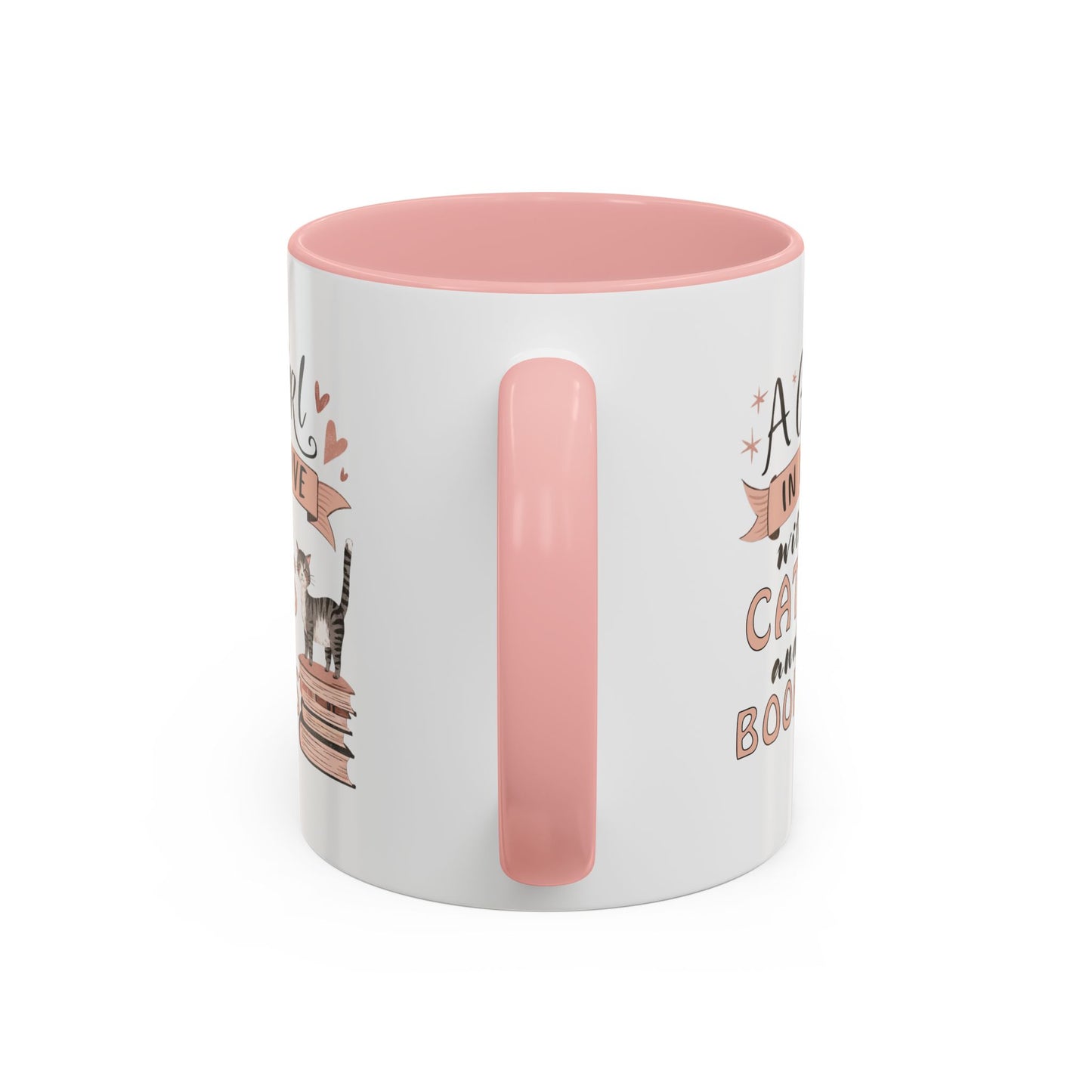 Cat Lover's Coffee Mug - A Girl in Love with Cats and Books, Gift for Cat Owners, Bookworms, Cozy Mornings, Birthday Present