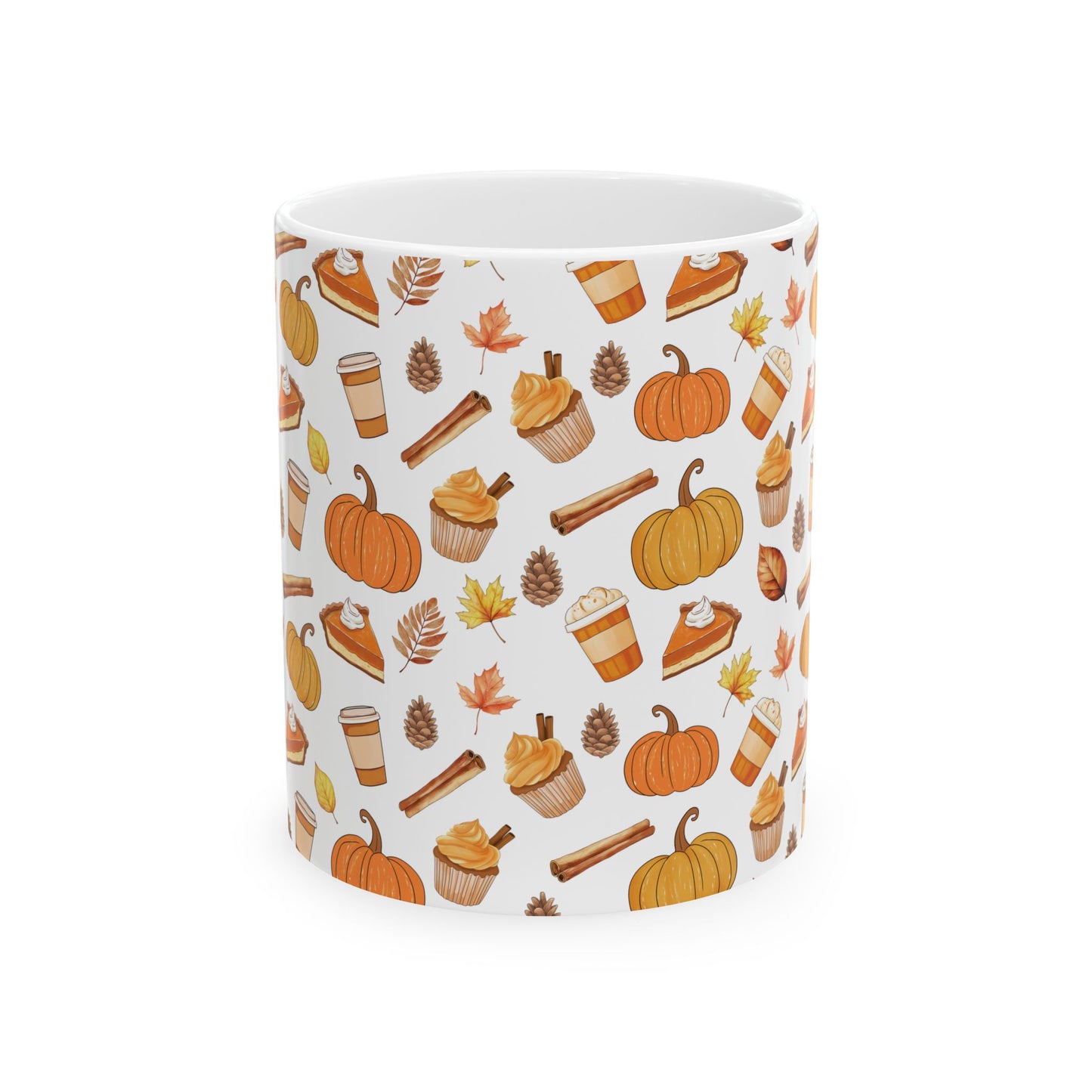Autumn Vibes Ceramic Mug - Cozy Fall Home Decor, Pumpkin Spice Lover Gift, Coffee/Tea Mug for Thanksgiving, Cute Seasonal Drinkware