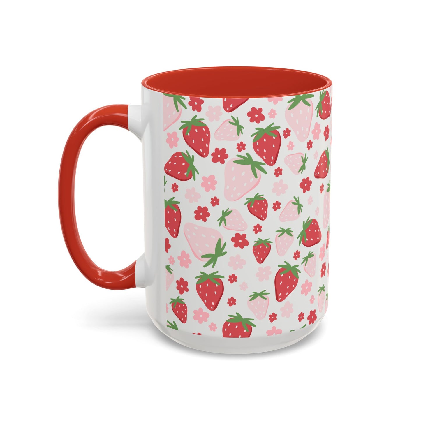 Strawberry Delight Coffee Mug, Cute Fruit Mug, Floral Mug, Eco-Friendly Gift, Kitchen Decor, Spring Aesthetic