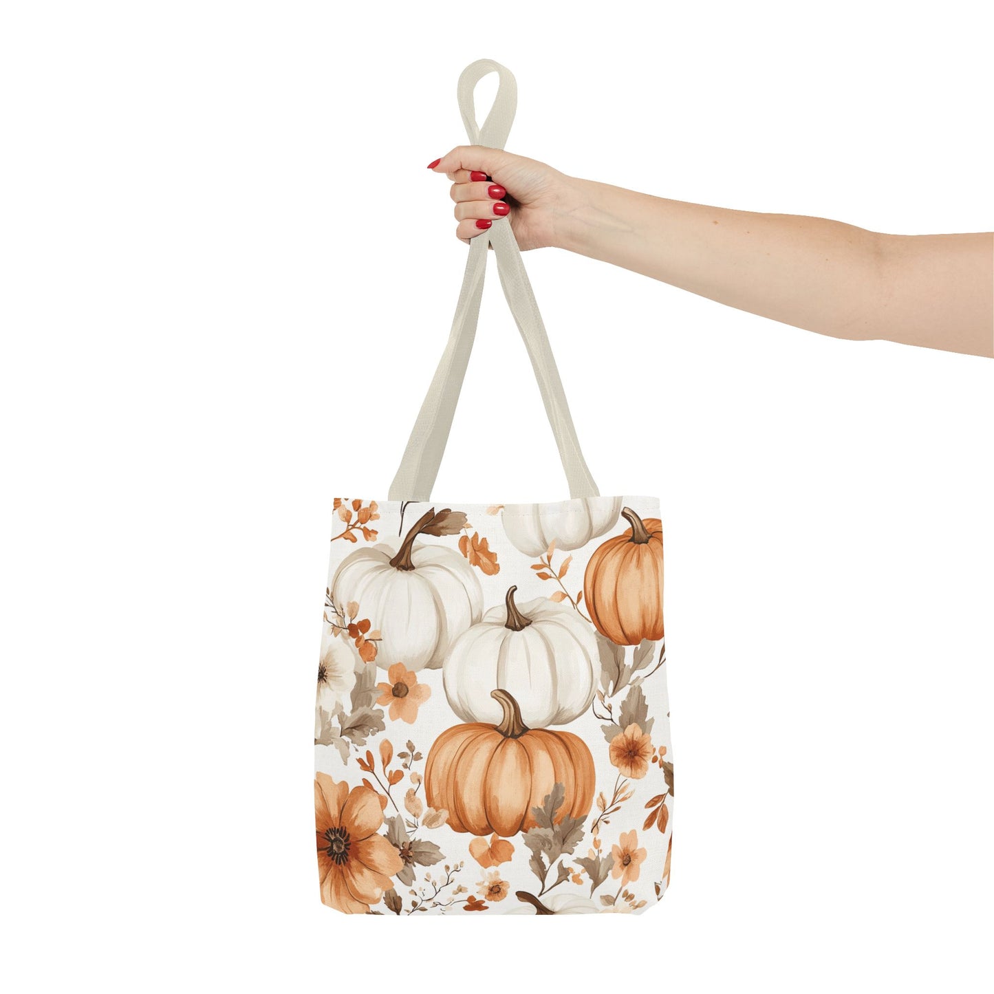 Autumn Floral Tote Bag | Pumpkin Design | Fall Gift, Halloween Bag, Eco-Friendly Shopping, Thanksgiving Decor, Harvest Festival