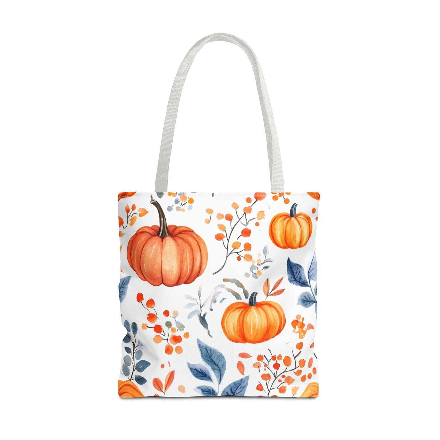Fall Tote, Pumpkin Tote, Floral Bag, Halloween Bag, Thanksgiving Gift, Autumn Harvest Tote Bag