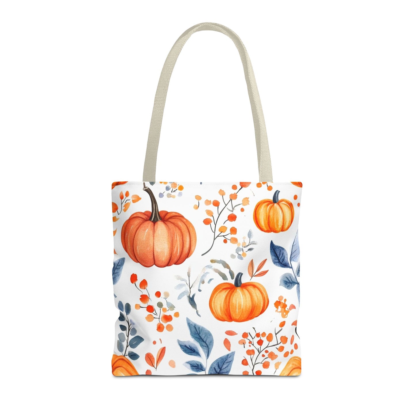 Fall Tote, Pumpkin Tote, Floral Bag, Halloween Bag, Thanksgiving Gift, Autumn Harvest Tote Bag
