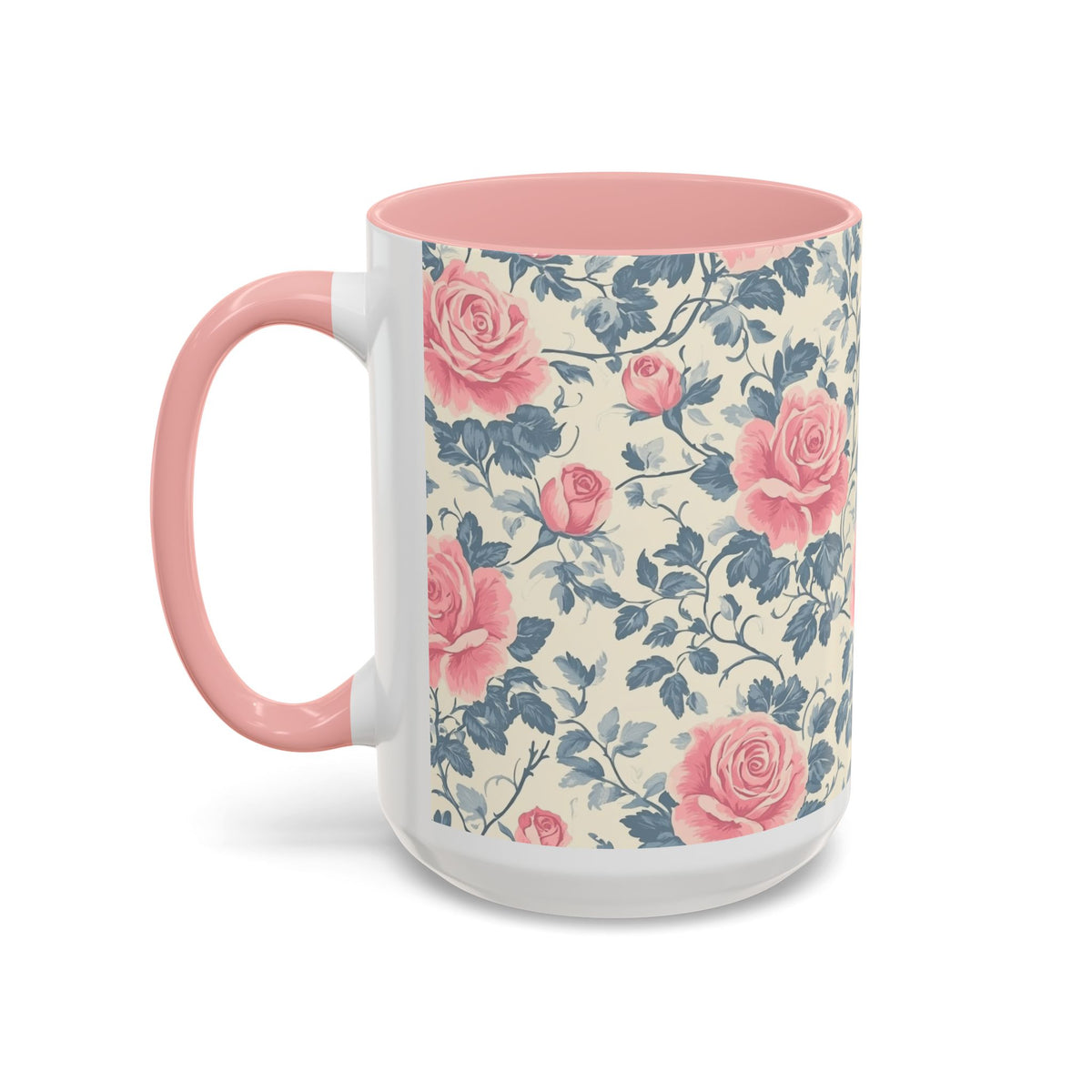 Floral Accent Coffee Mug - Perfect for Gifts, Home Decor, Tea Lovers, Mother's Day, Vintage Style