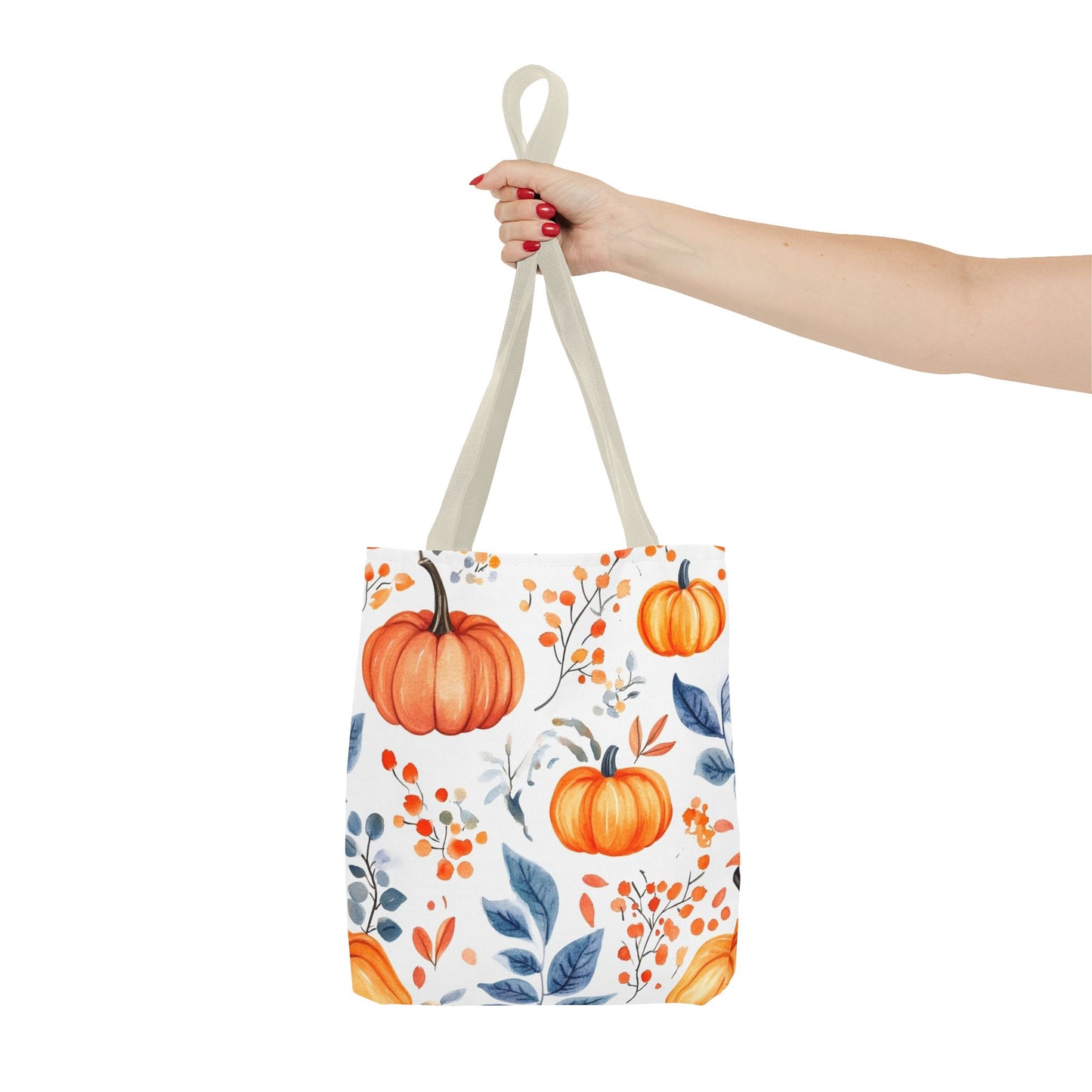 Fall Tote, Pumpkin Tote, Floral Bag, Halloween Bag, Thanksgiving Gift, Autumn Harvest Tote Bag
