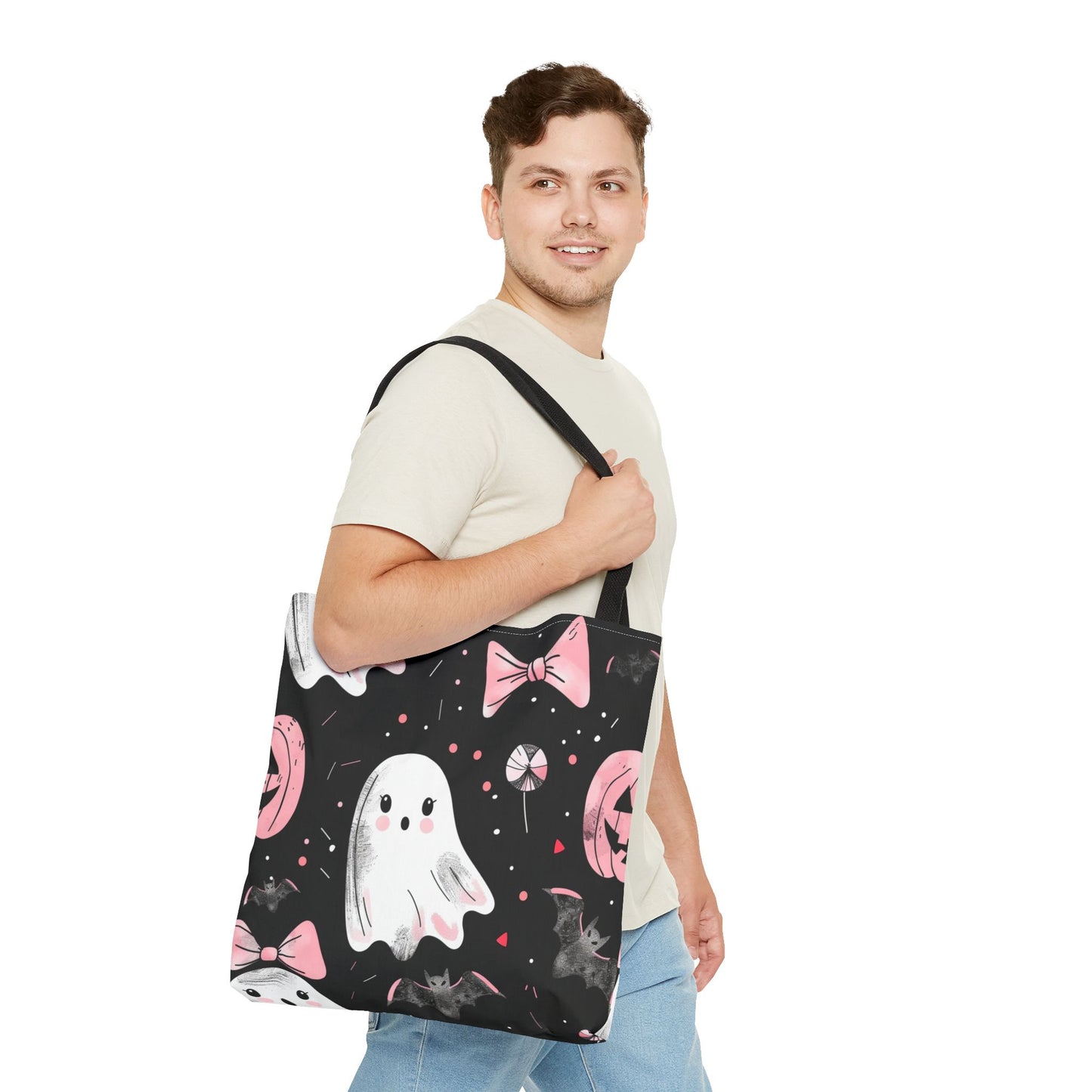 Cute Halloween Ghost Tote Bag, Spooky Style, Trick-or-Treat Bag, Perfect for Halloween Decorations, Gift Idea