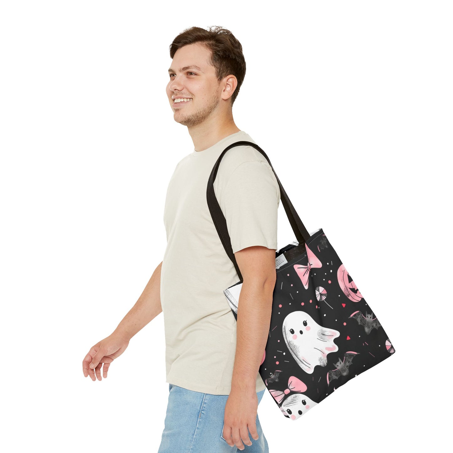 Cute Halloween Ghost Tote Bag, Spooky Style, Trick-or-Treat Bag, Perfect for Halloween Decorations, Gift Idea