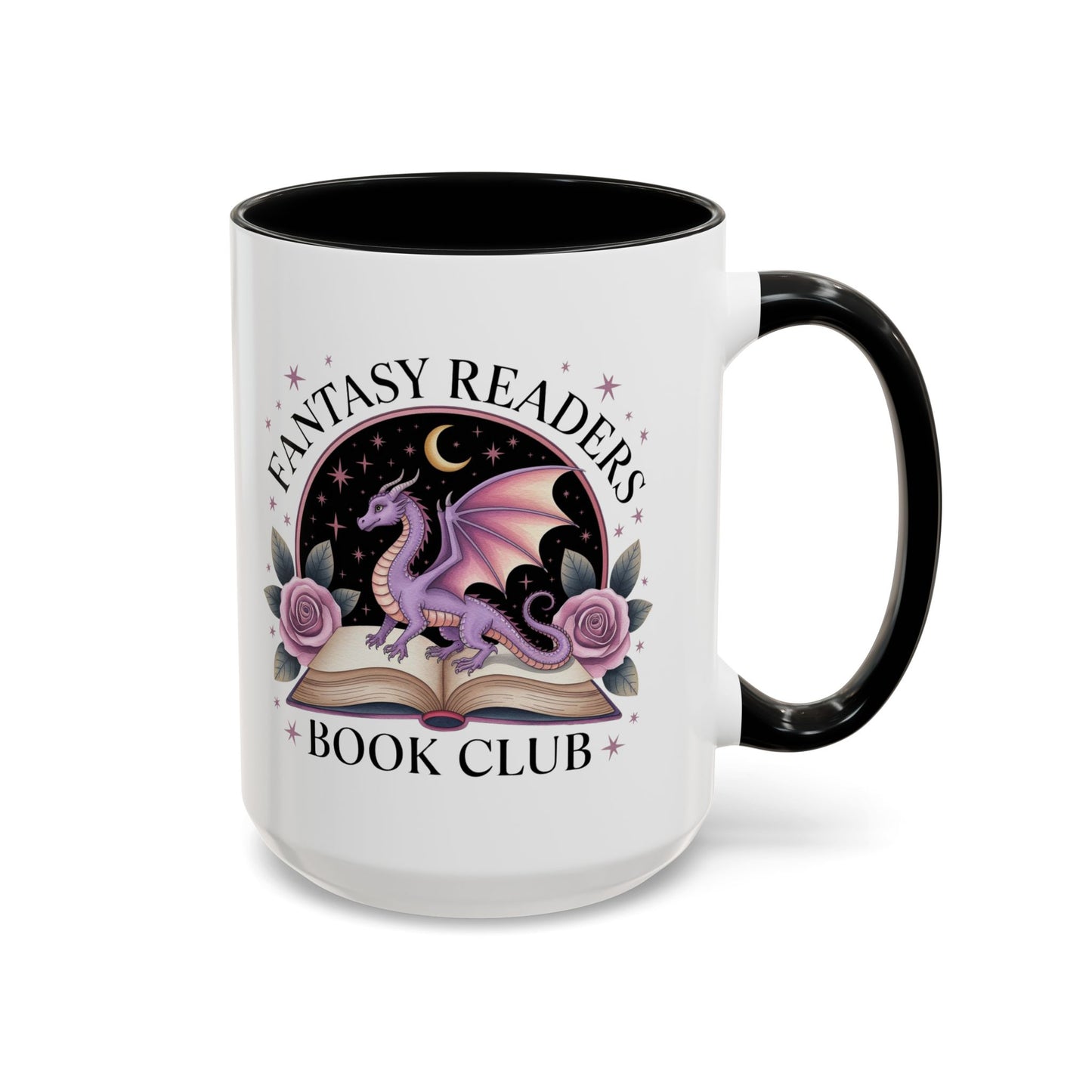 Fantasy Readers' Book Club Mug - Unique Coffee Cup for Book Lovers, Gift for Readers, Dragon Design, Literary Gift, Cozy Reading Tea Cup