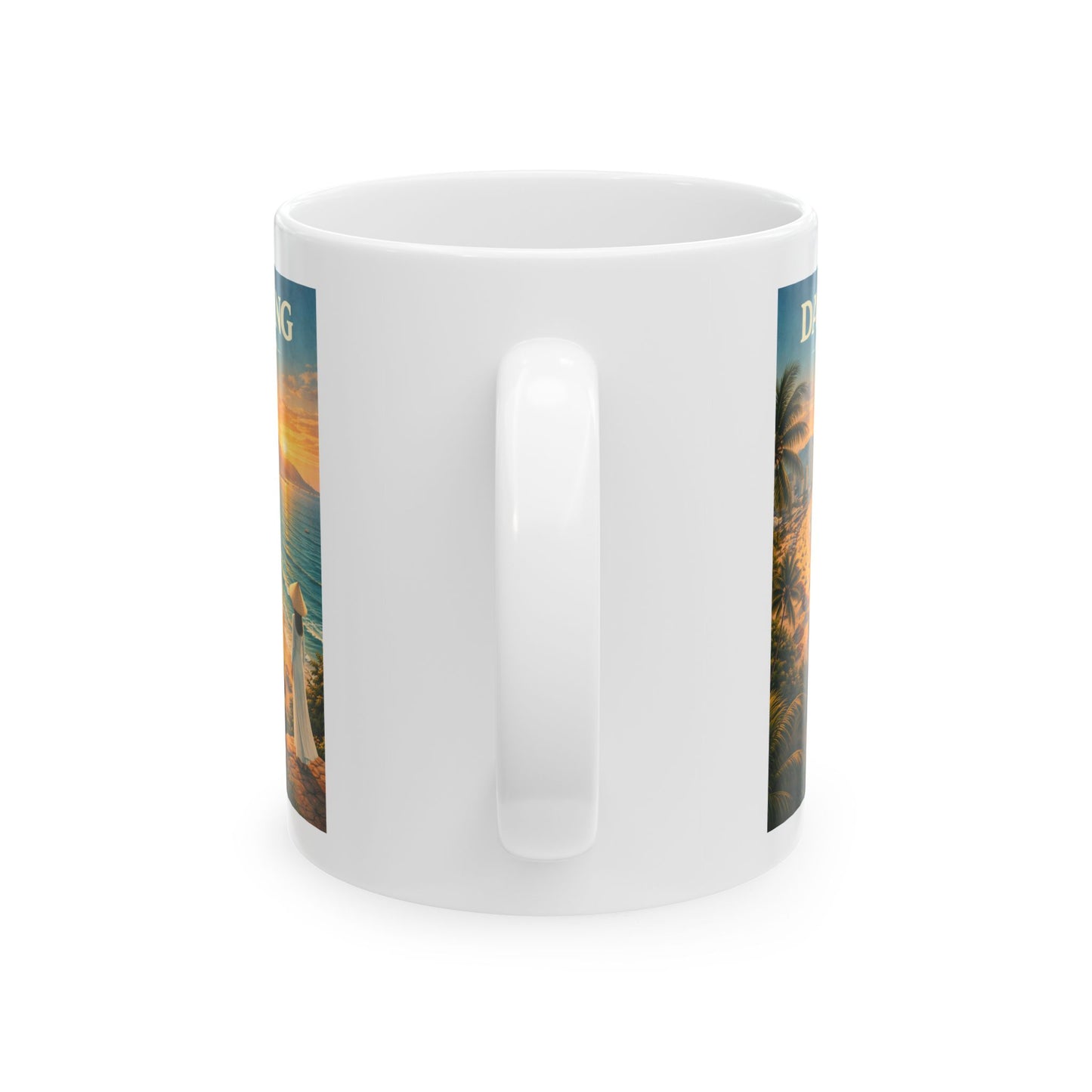 Da Nang Vietnam Mug, Tropical Beach Sunset Mug, Palm Trees, Ocean Waves