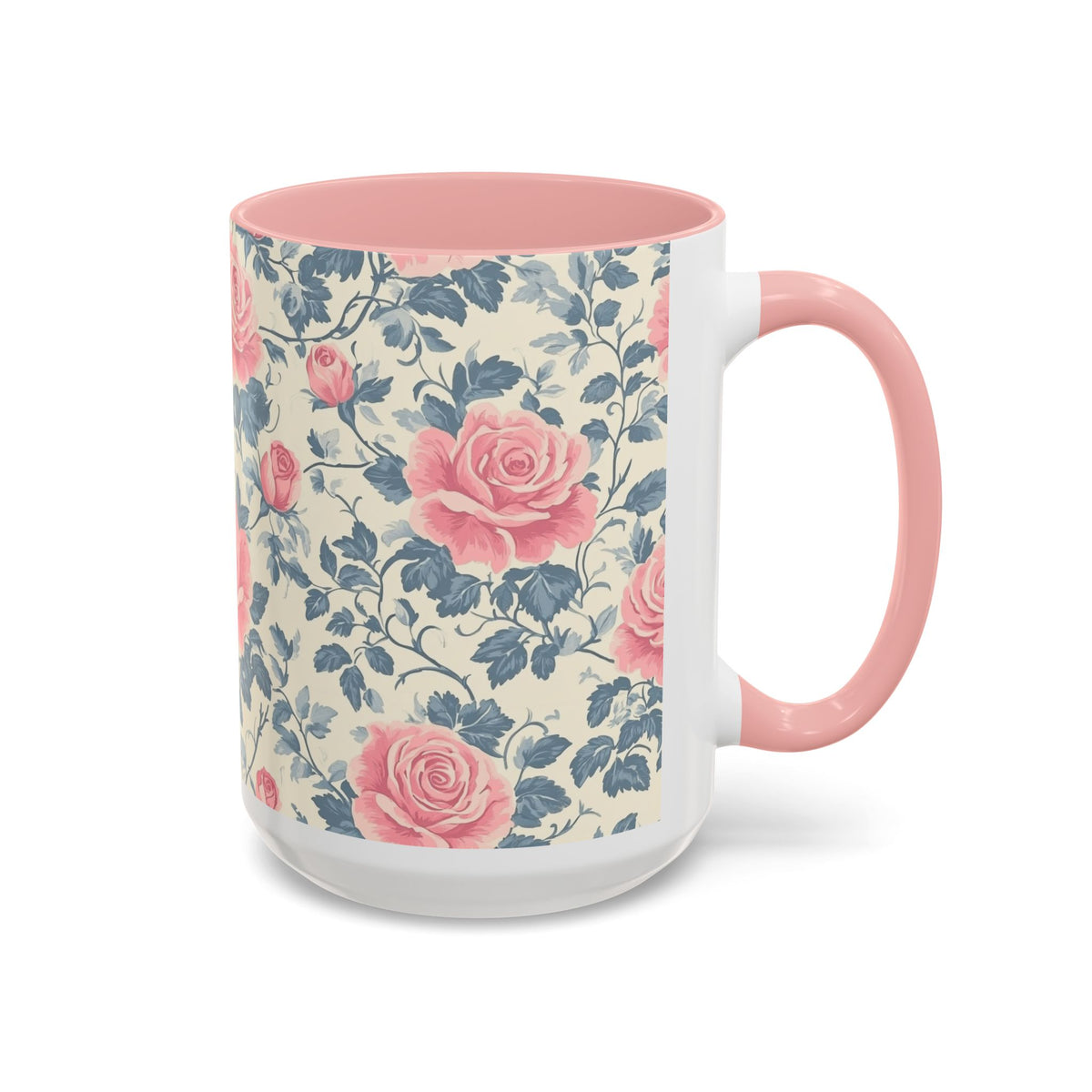 Floral Accent Coffee Mug - Perfect for Gifts, Home Decor, Tea Lovers, Mother's Day, Vintage Style
