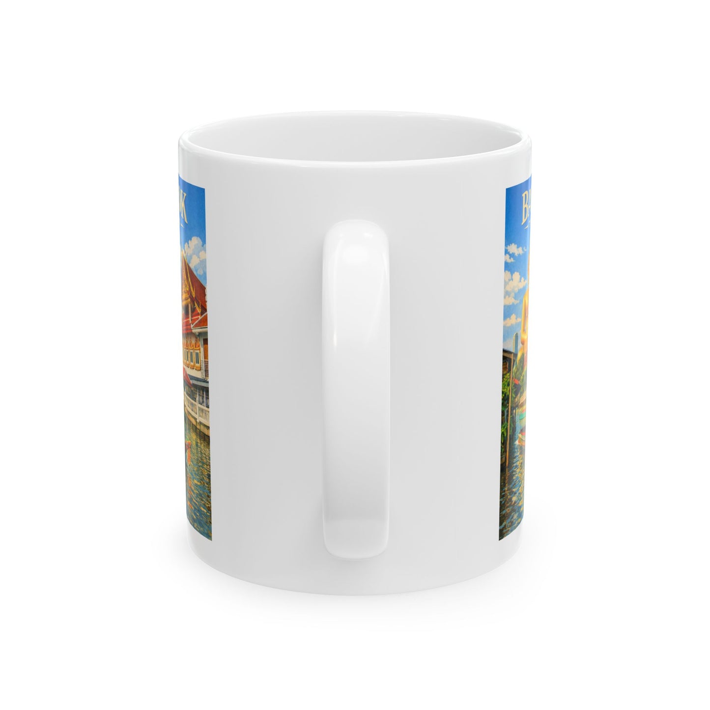 Bangkok Mug, Thailand Vintage Travel Poster Coffee Mug