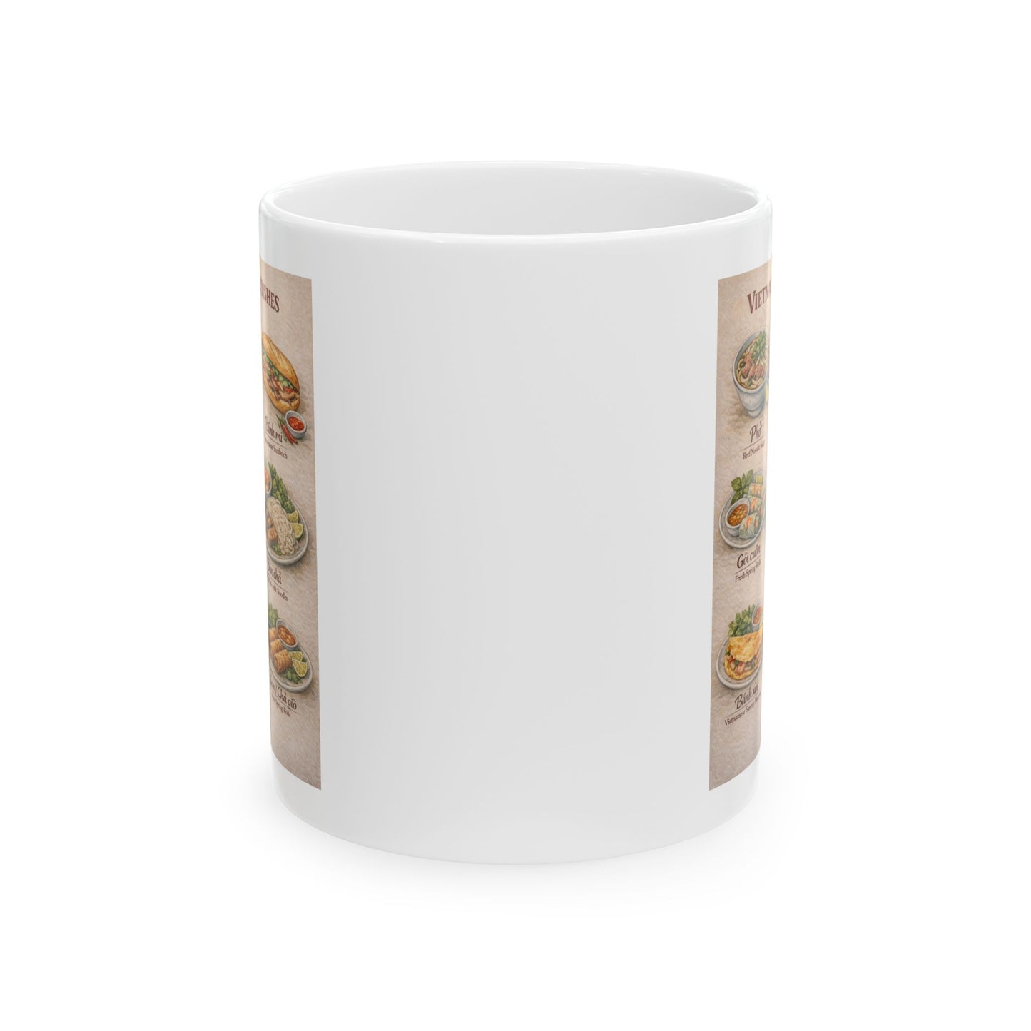 Vietnamese Dishes Ceramic Mug, Vietnamese Food Coffee Mug, Vietnam Travel Gift