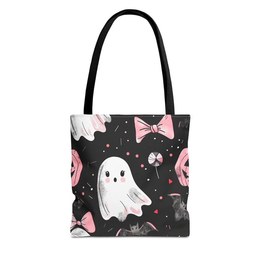 Cute Halloween Ghost Tote Bag, Spooky Style, Trick-or-Treat Bag, Perfect for Halloween Decorations, Gift Idea