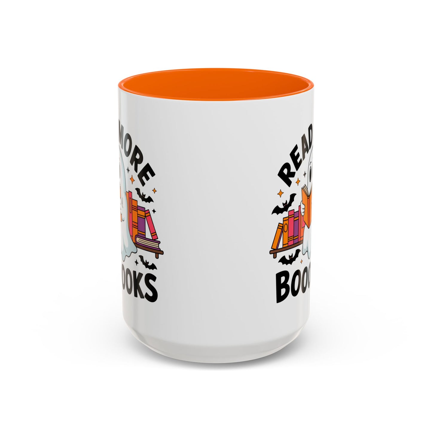 Bookshelf Ghost Coffee Mug - Perfect Halloween Gift for Book Lovers, Read More Booooks Mug, Unique Literature Coffee Cup