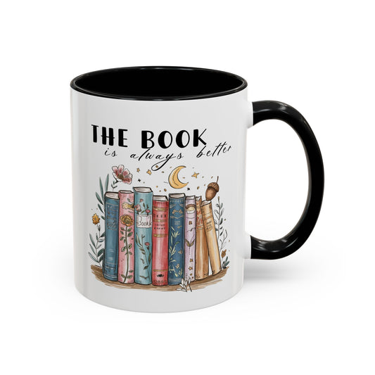 Book Lover's Accent Coffee Mug, Literary Gift, Reading Lover Mug, Cozy Coffee Cup, Bookish Coffee Mug, Ideal for Book Clubs