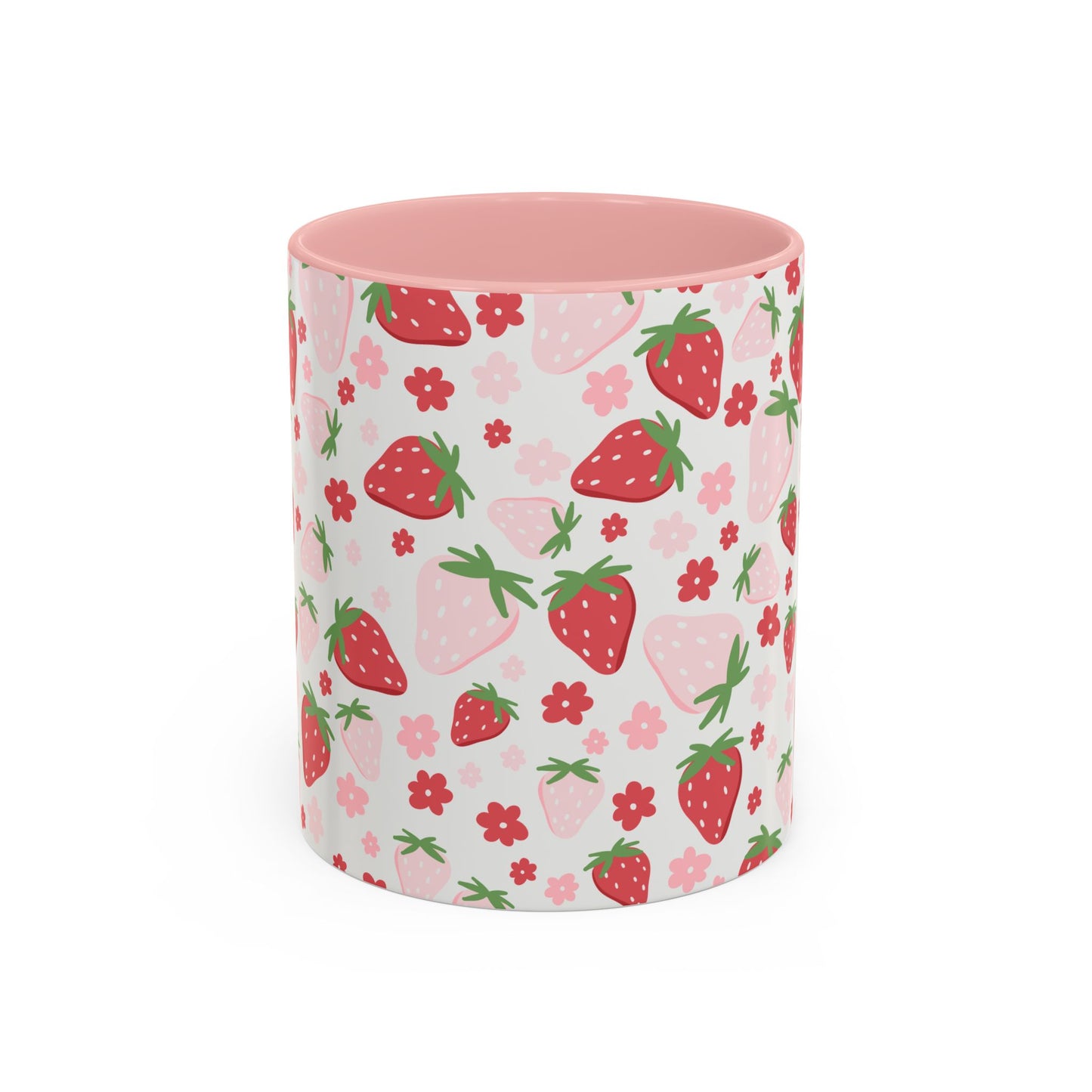 Strawberry Delight Coffee Mug, Cute Fruit Mug, Floral Mug, Eco-Friendly Gift, Kitchen Decor, Spring Aesthetic