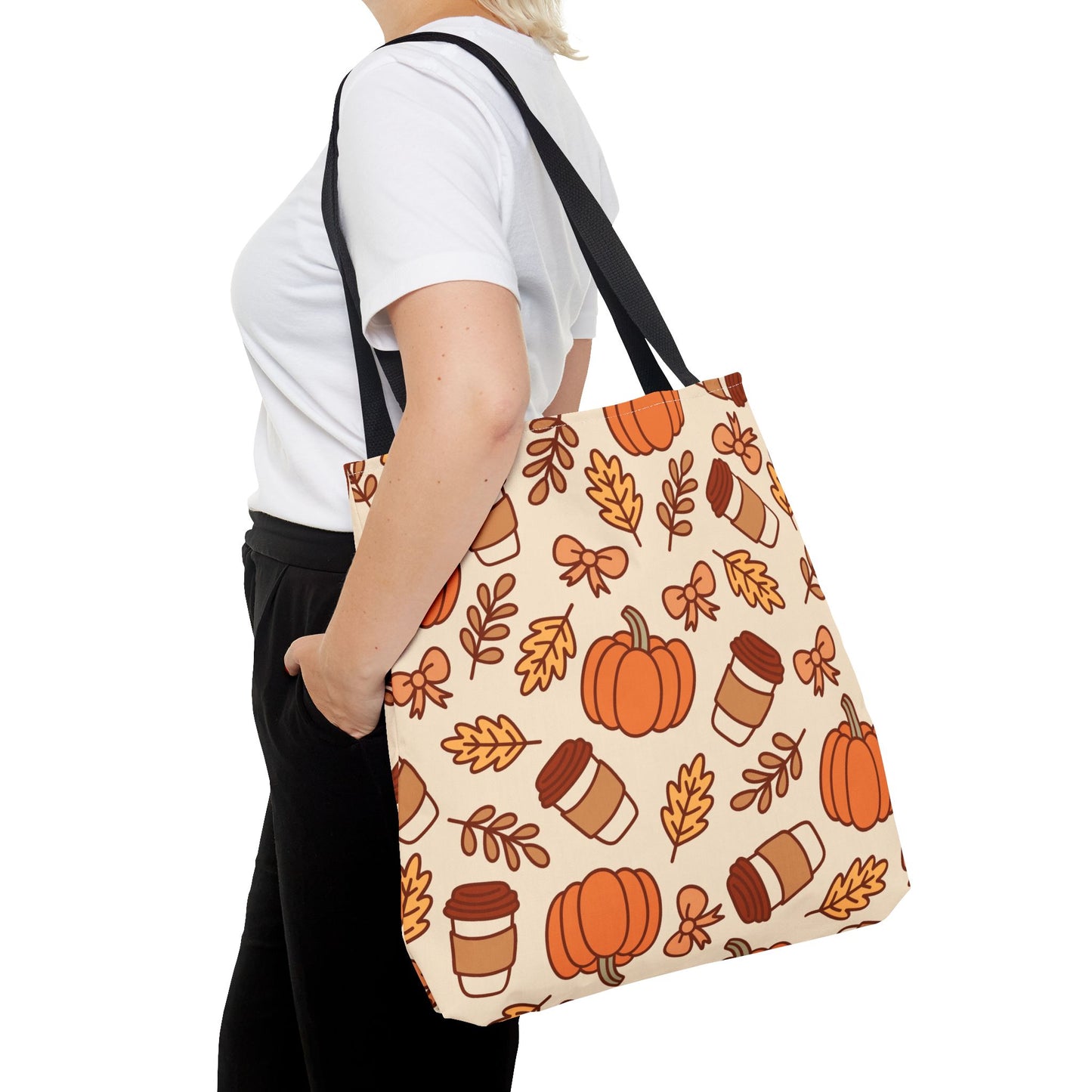 Fall Pumpkin Tote Bag - Autumn Harvest Shopping Bag, Halloween Trick or Treat Bag, Thanksgiving Gift, Farmers Market Reusable Bag, Seasonal