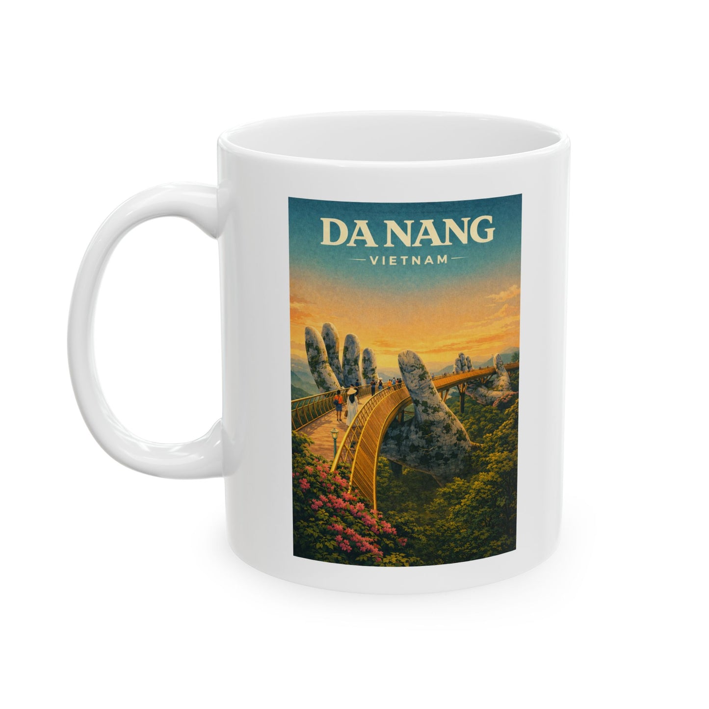 Da Nang Vietnam Ceramic Mug, Golden Bridge Mug, Vietnam Travel Gift