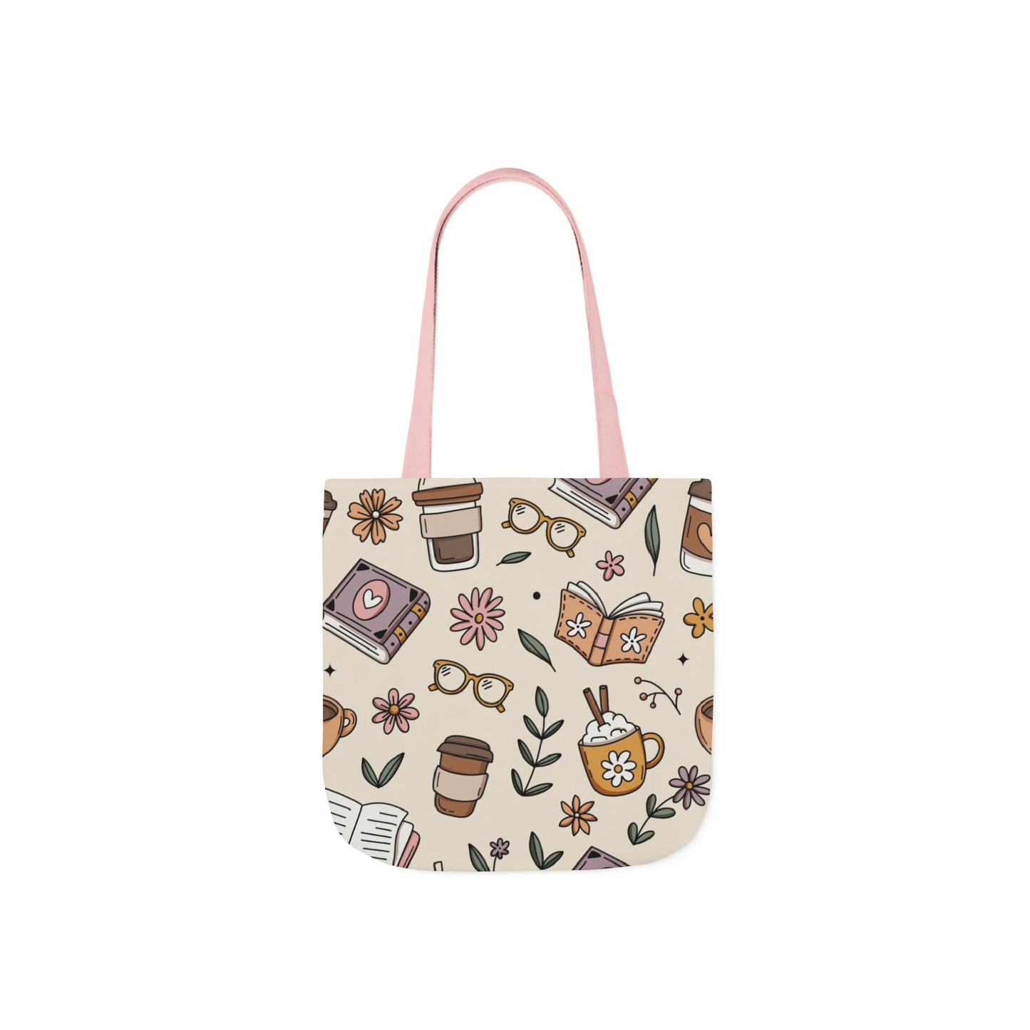 Canvas Tote Bag, Bookish Coffee Lover, Literary Shoulder Bag for Book Lovers, Large Grocery Tote, Eco-Friendly Book Tote, Library Book Bag