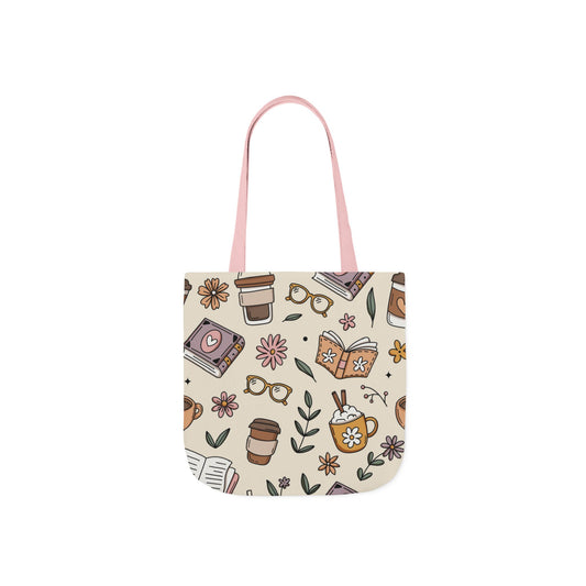 Canvas Tote Bag, Bookish Coffee Lover, Literary Shoulder Bag for Book Lovers, Large Grocery Tote, Eco-Friendly Book Tote, Library Book Bag