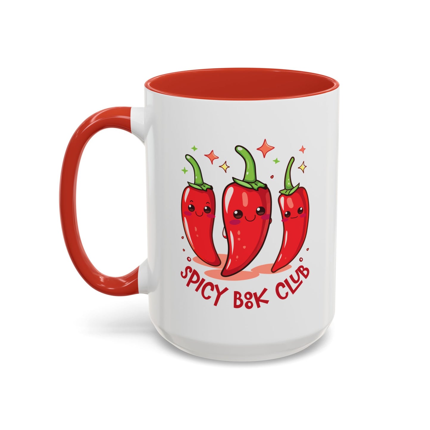 Spicy Book Club Mug, Fun Coffee Cup,  Hot Pepper Design, Vibrant Gift for Readers, Cute Kitchen Decor, Funny Drinkware