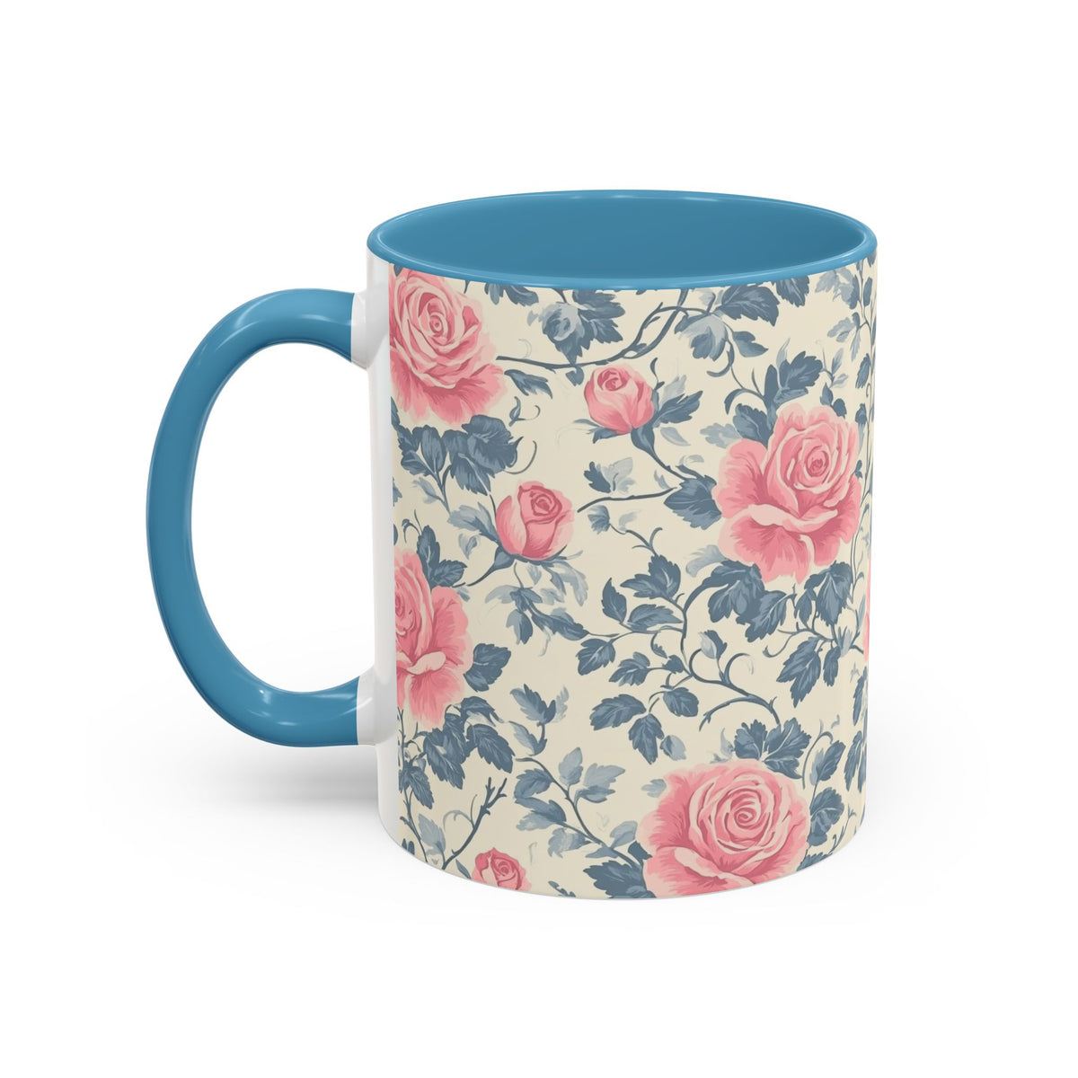 Floral Accent Coffee Mug - Perfect for Gifts, Home Decor, Tea Lovers, Mother's Day, Vintage Style