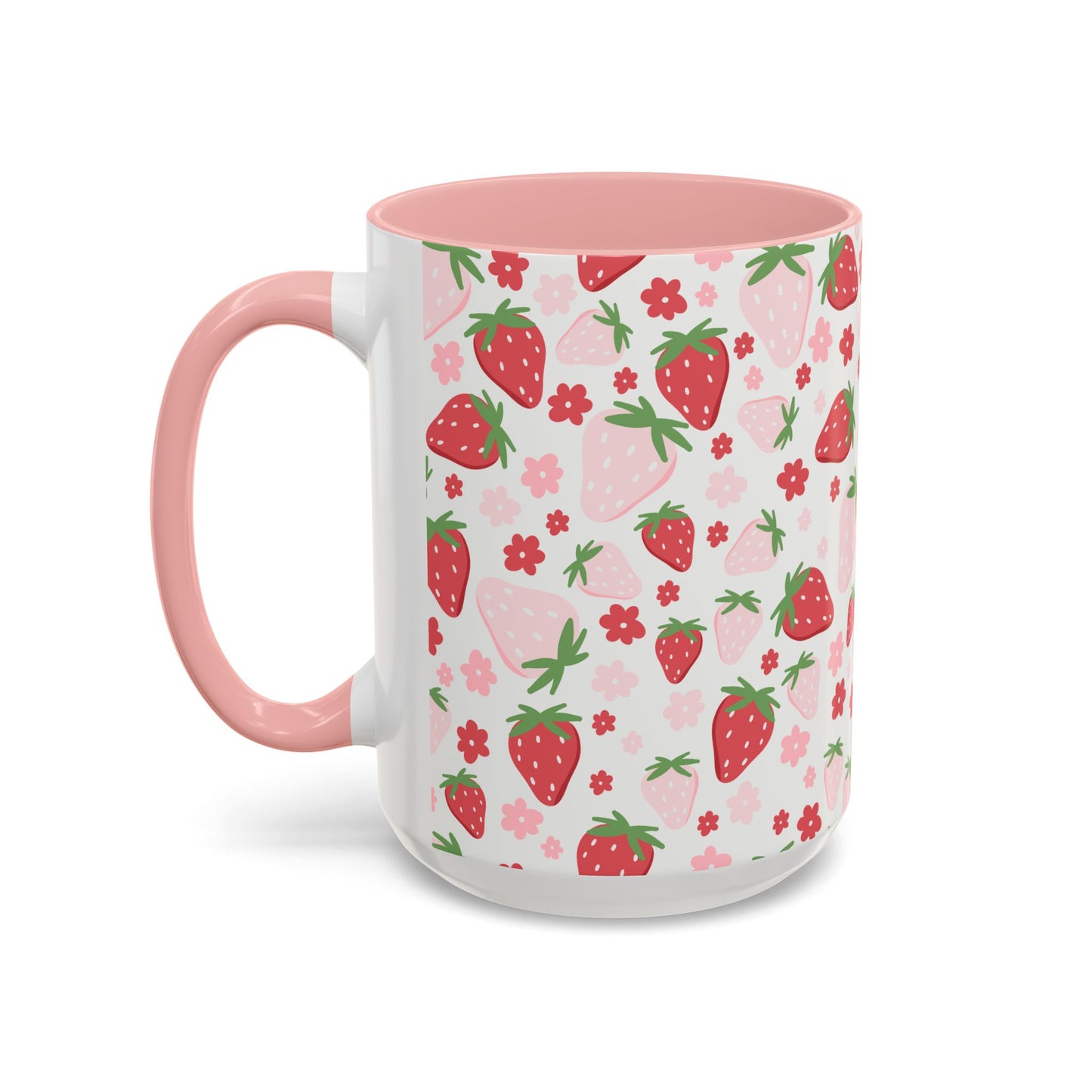 Strawberry Delight Coffee Mug, Cute Fruit Mug, Floral Mug, Eco-Friendly Gift, Kitchen Decor, Spring Aesthetic