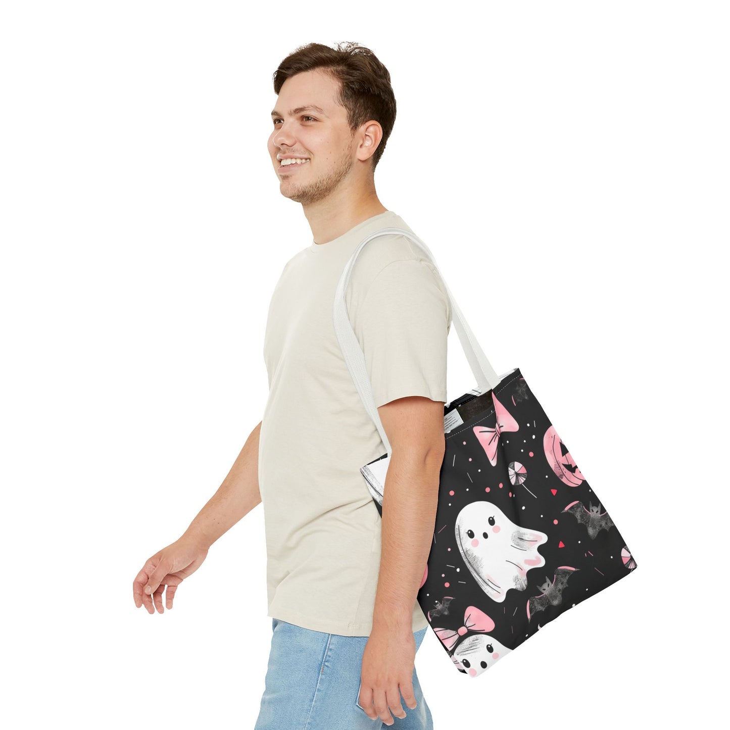 Cute Halloween Ghost Tote Bag, Spooky Style, Trick-or-Treat Bag, Perfect for Halloween Decorations, Gift Idea