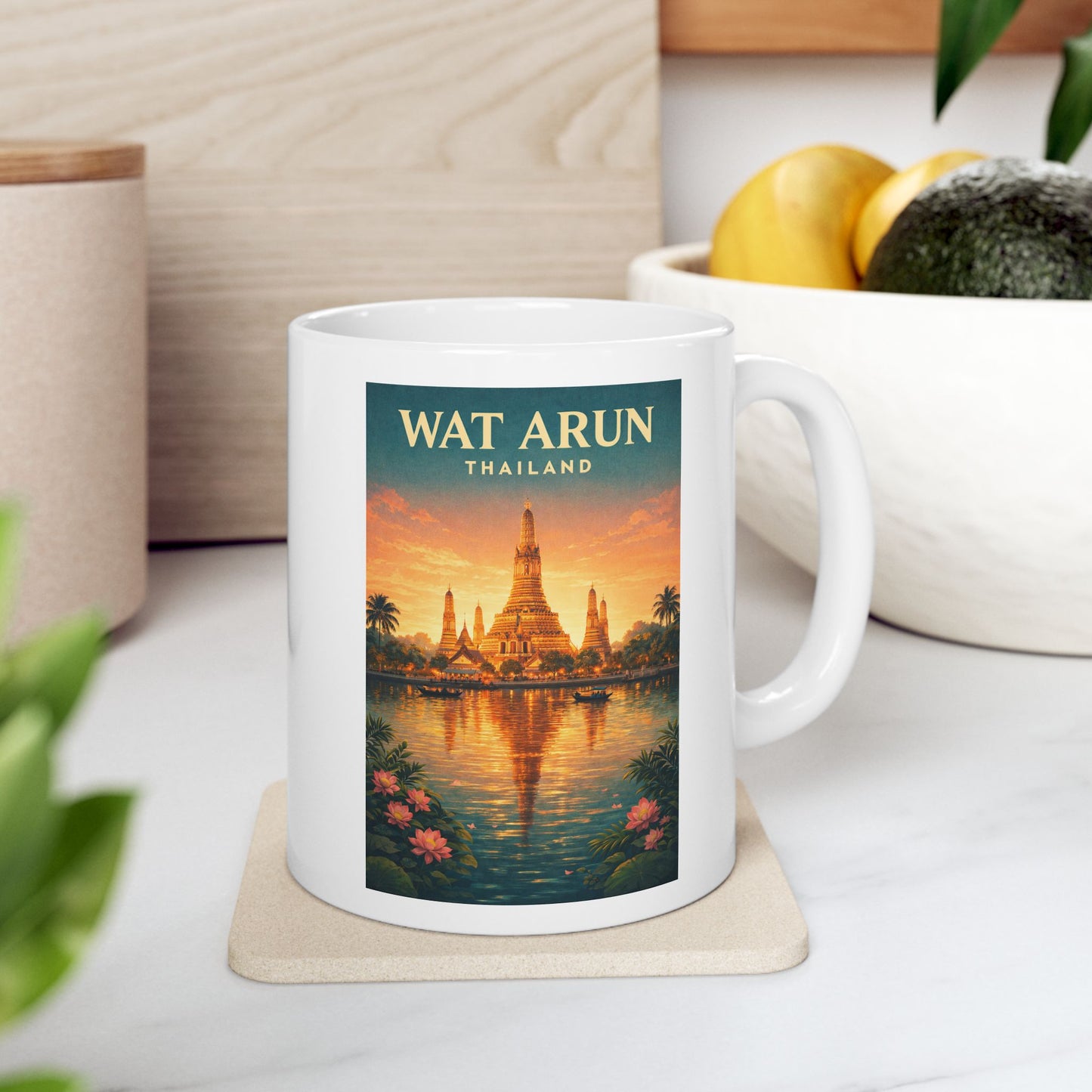 Wat Arun Mug, Bangkok Thailand Coffee Mug, Travel Ceramic Mug Gift