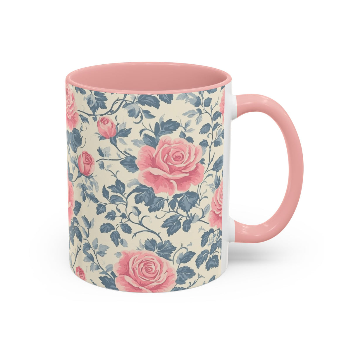 Floral Accent Coffee Mug - Perfect for Gifts, Home Decor, Tea Lovers, Mother's Day, Vintage Style