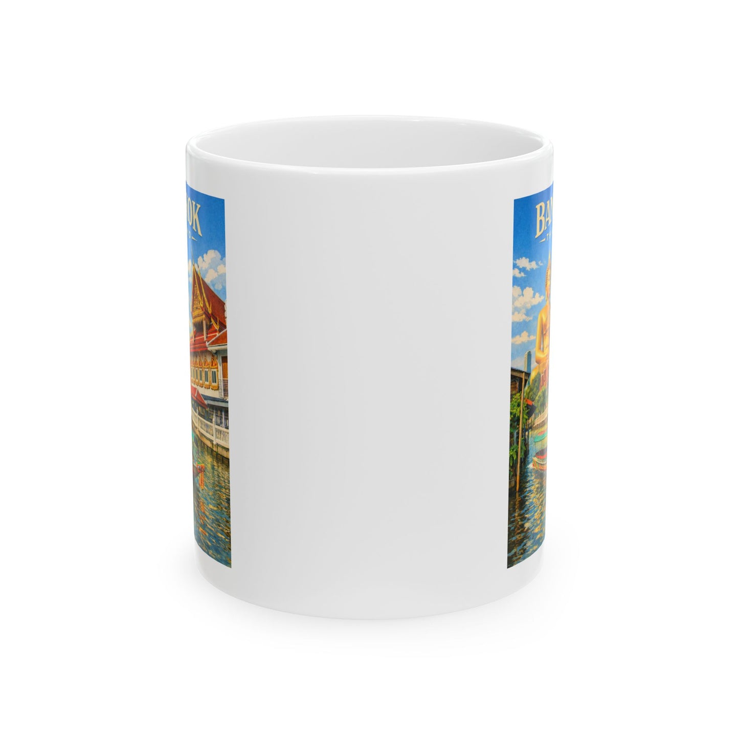 Bangkok Mug, Thailand Vintage Travel Poster Coffee Mug