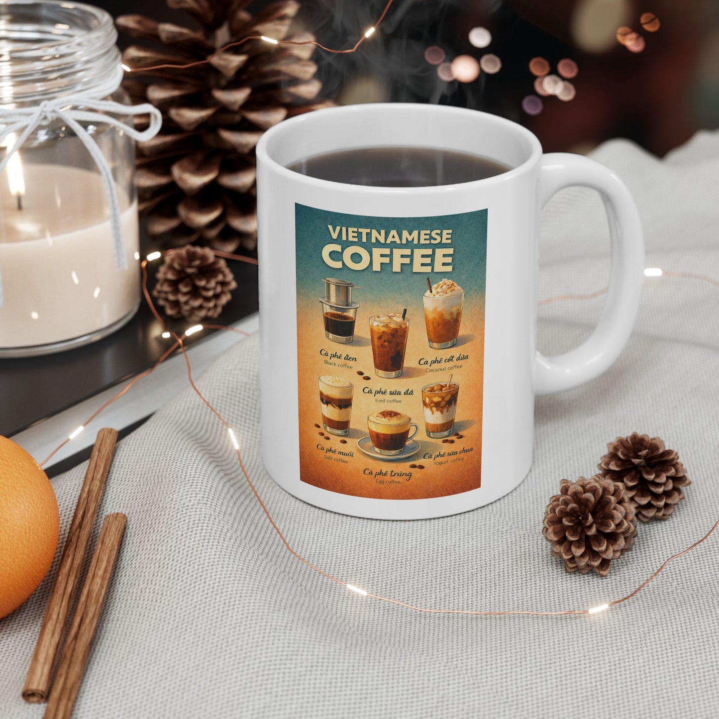Vietnamese Coffee Design Coffee Mug, Black Coffee, Salt Coffee, Coconut Coffee, Egg Coffee