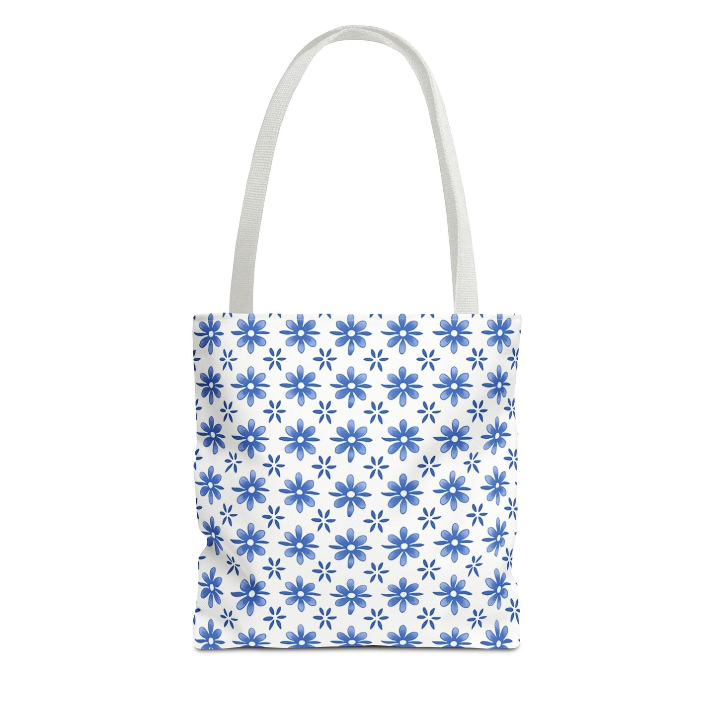 Charming Floral Tote Bag | Elegant Blue Flower Design, Perfect for Everyday Use, Beach Outings, Shopping, Gifts, Eco-Friendly