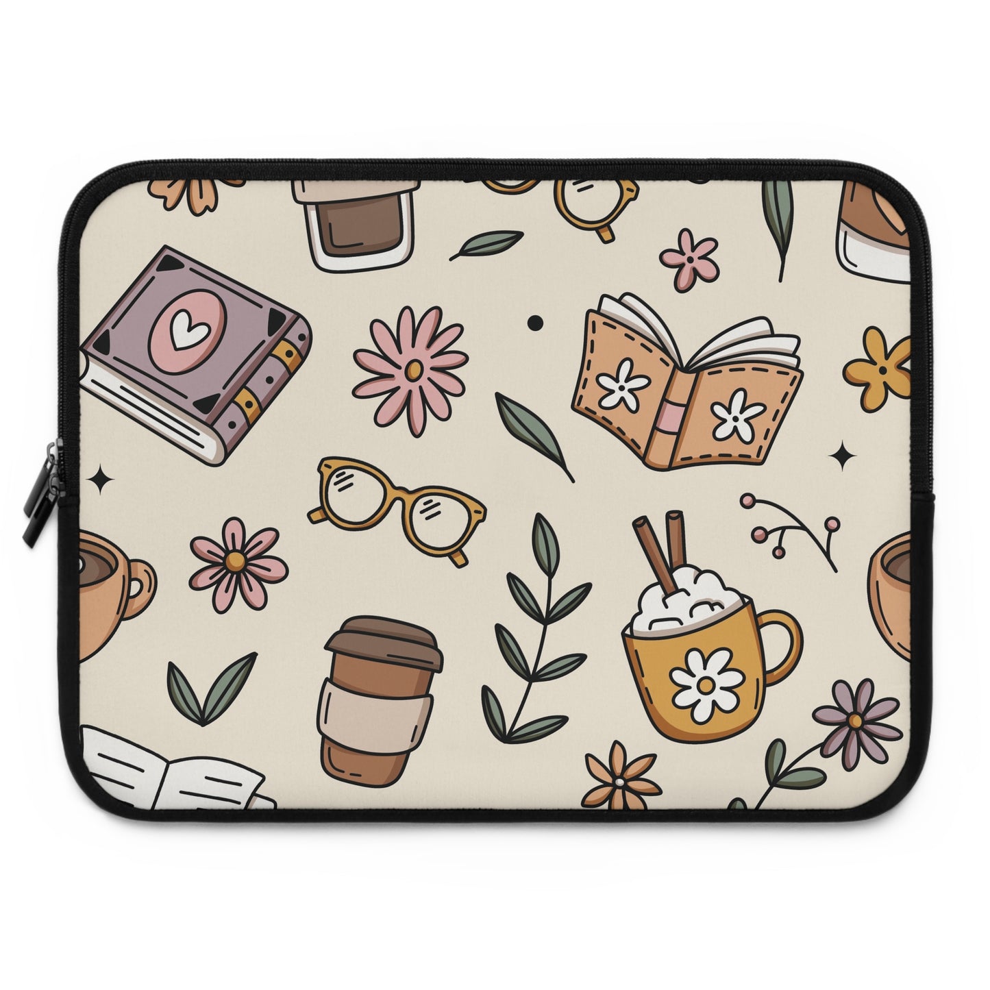 Book Lover Floral Laptop Sleeve, Cozy Office Accessory, Gift for Students, Work From Home Essentials, Laptop Case, Perfect for Any Occasion