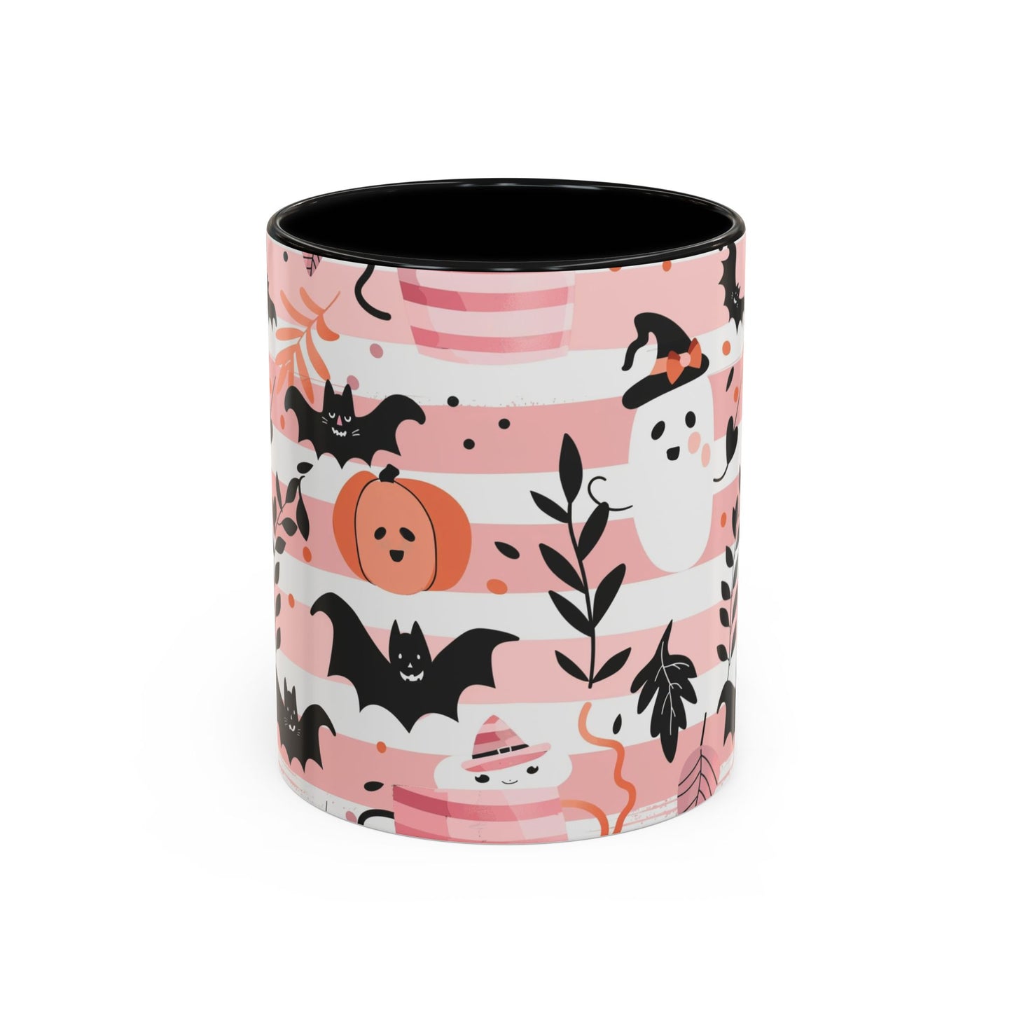 Cute Halloween Coffee Mug for Spooky Vibes, Ghosts & Bats, Ceramic Travel Mug for Fall, Halloween Decor, Gift for Coffee Lovers