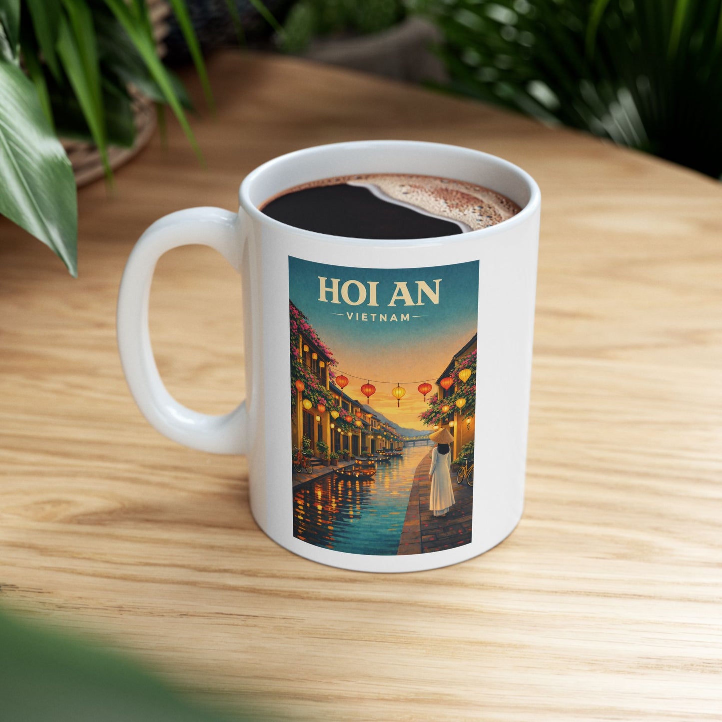 Hoi An Vietnam Ceramic Mug, Lanterns Vietnam Travel Gift