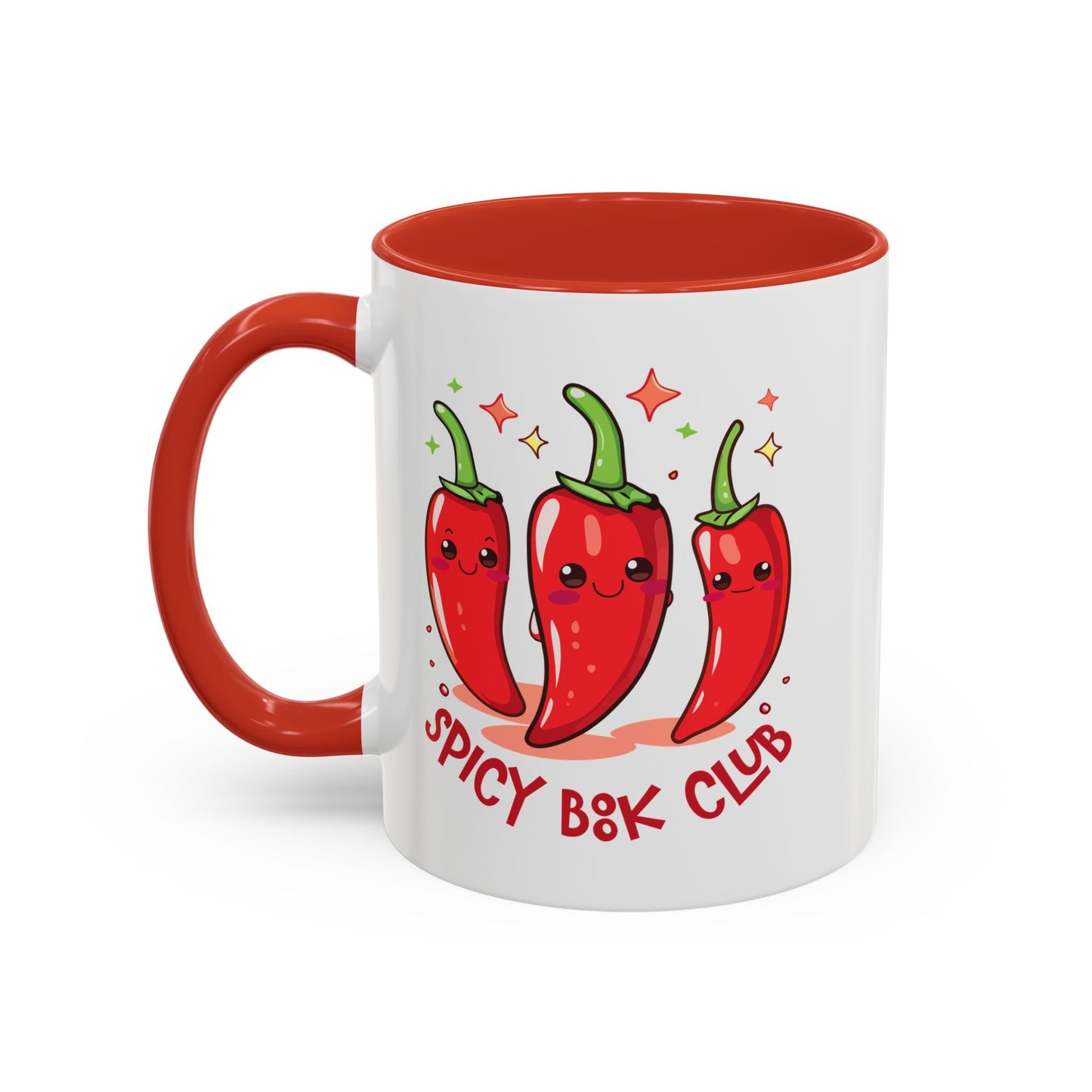 Spicy Book Club Mug, Fun Coffee Cup,  Hot Pepper Design, Vibrant Gift for Readers, Cute Kitchen Decor, Funny Drinkware