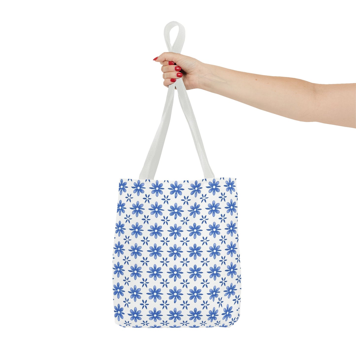 Charming Floral Tote Bag | Elegant Blue Flower Design, Perfect for Everyday Use, Beach Outings, Shopping, Gifts, Eco-Friendly